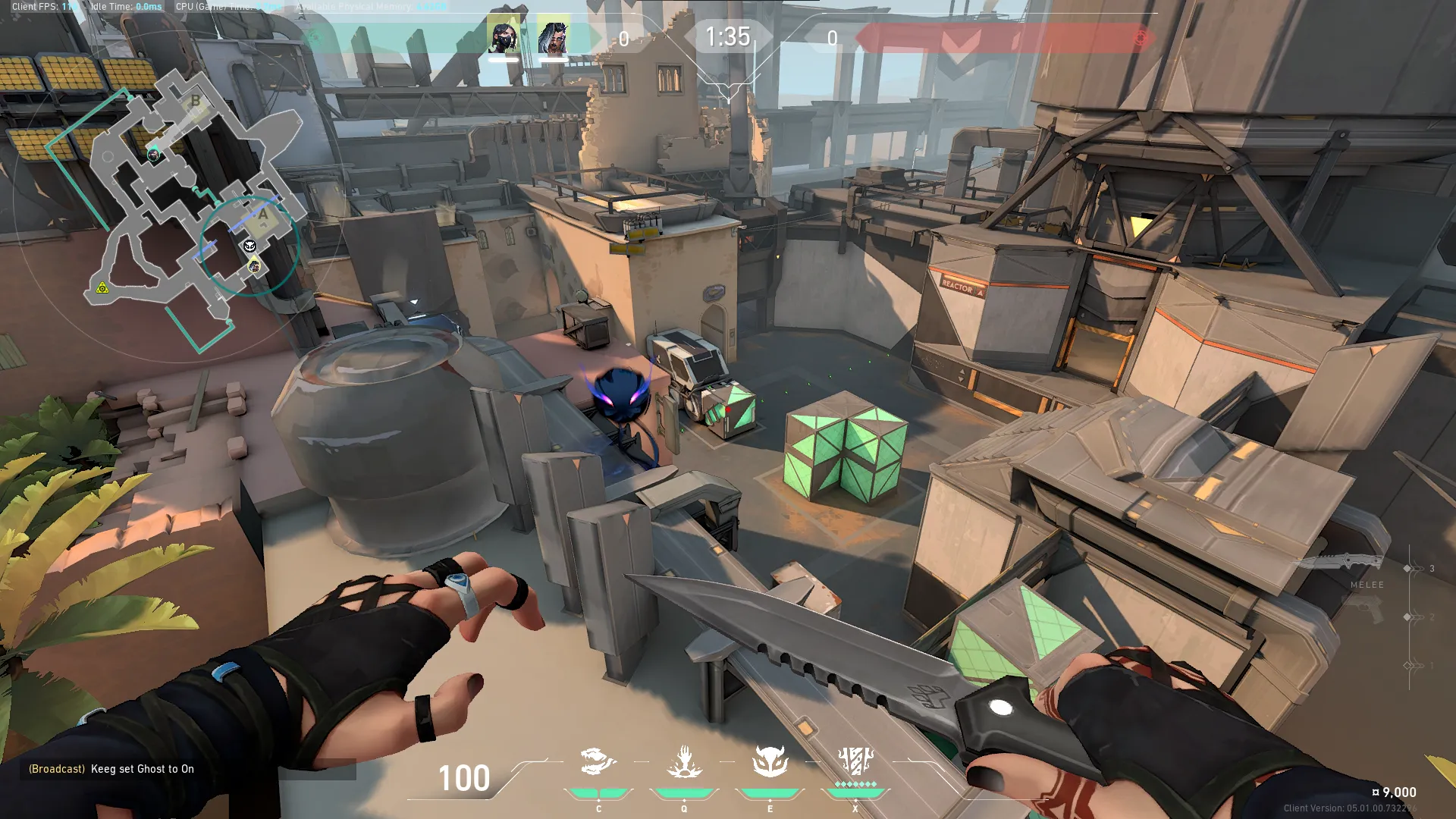 Fade Haunt on Bind Attack Site A — step 3 of 4: Aim — line up the shot