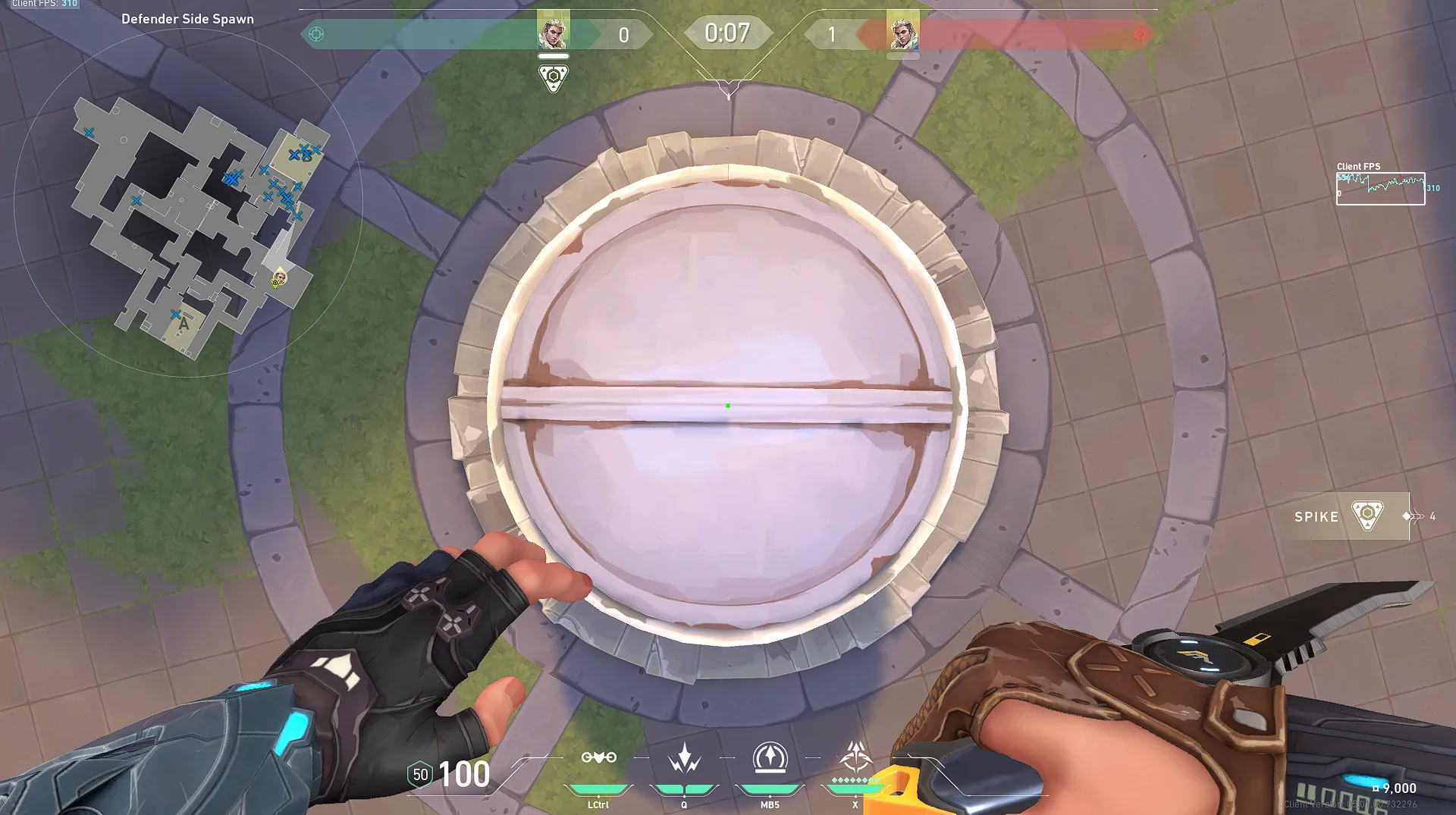 Sova Recon Bolt on Ascent Defense Site B — step 1 of 3: Position — where to stand