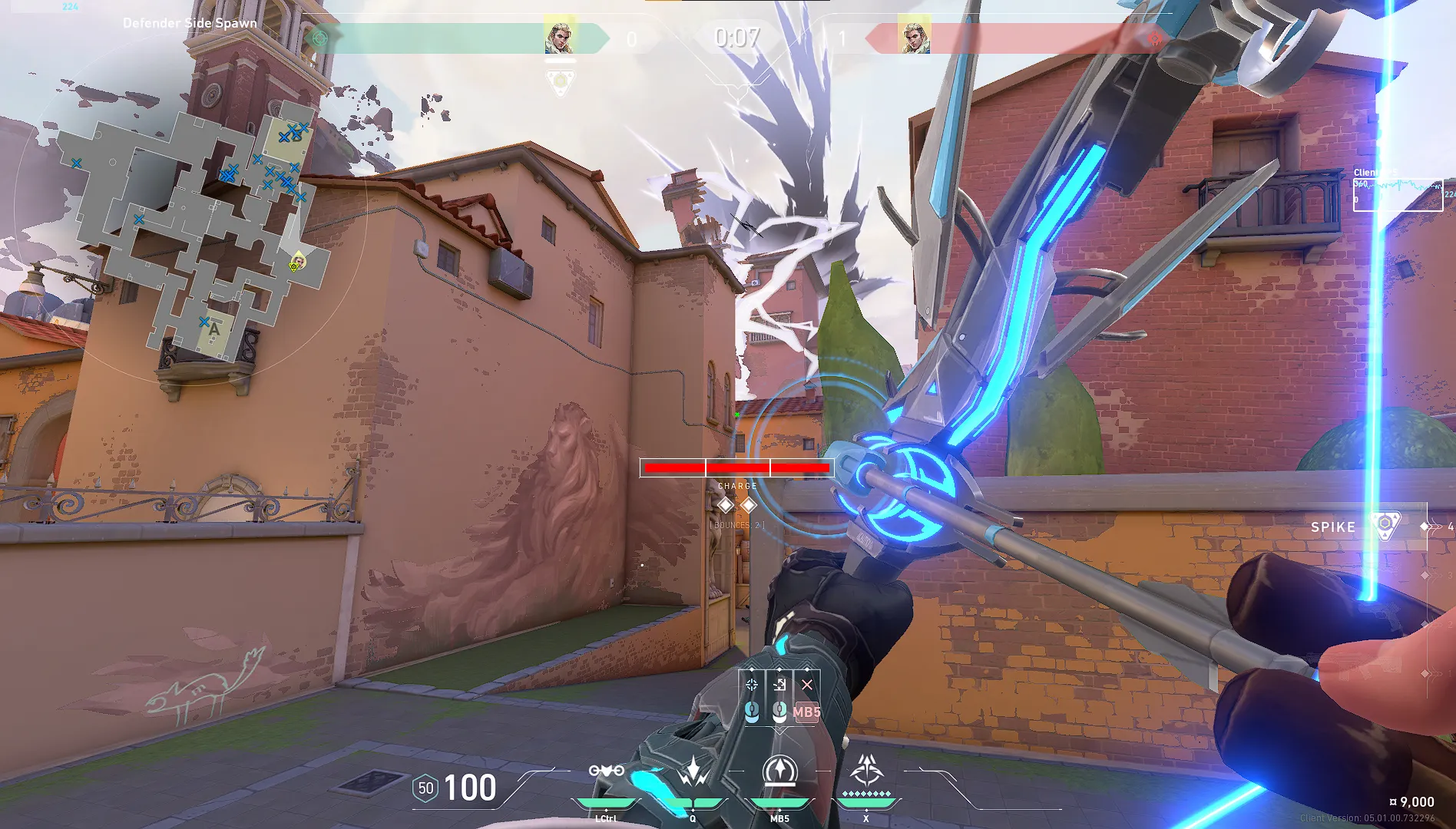 Sova Recon Bolt on Ascent Defense Site B — step 2 of 3: Aim — line up the shot
