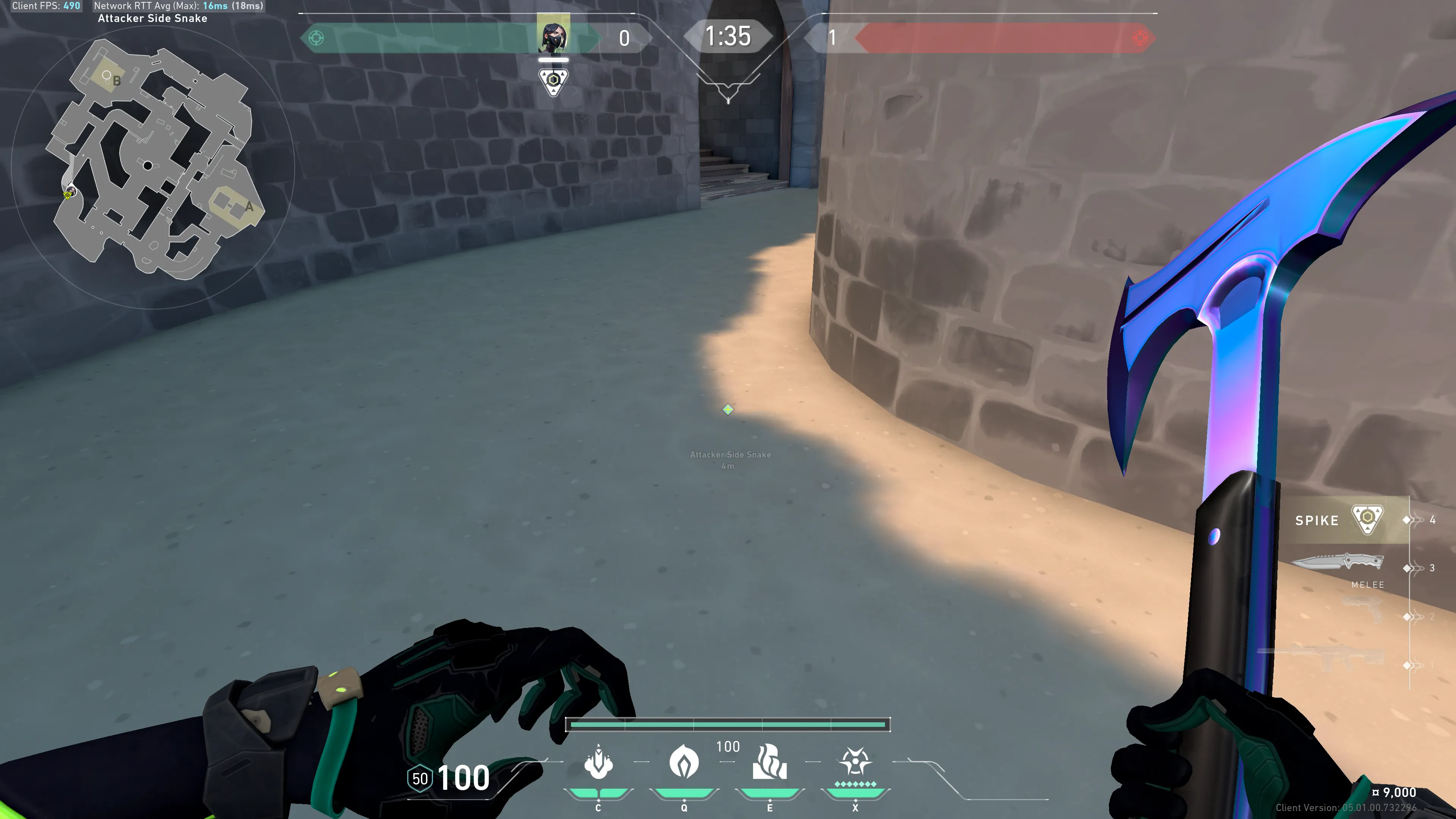 Viper Snake Bite on Breeze Attack Site B — step 1 of 3: Position — where to stand