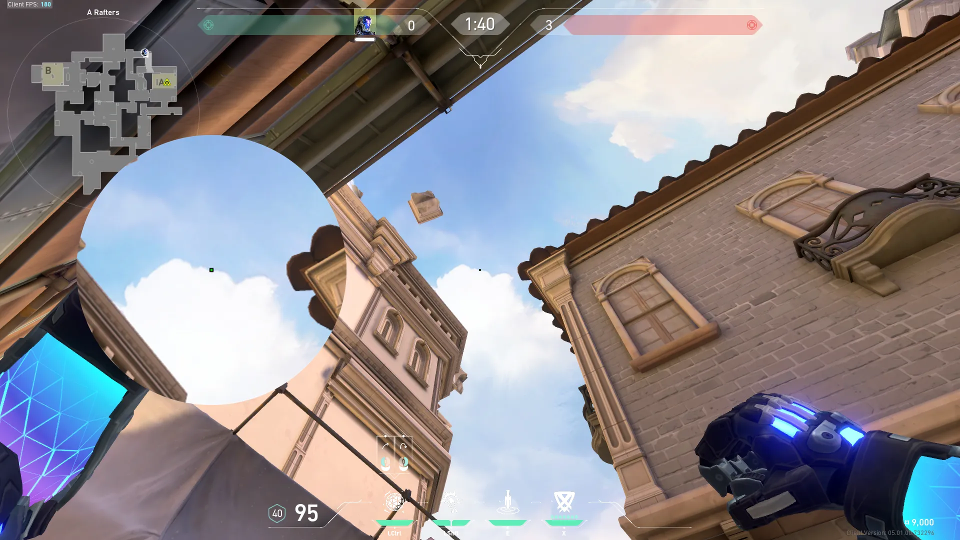 KAY/O Frag_Ment on Ascent Defense Site A — step 2 of 3: Aim — line up the shot