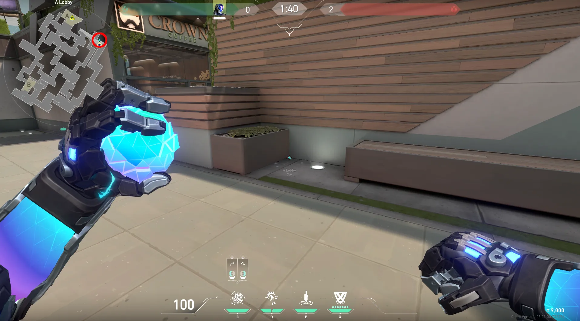 KAY/O Frag_Ment on Split Attack Site A — step 1 of 3: Position — where to stand