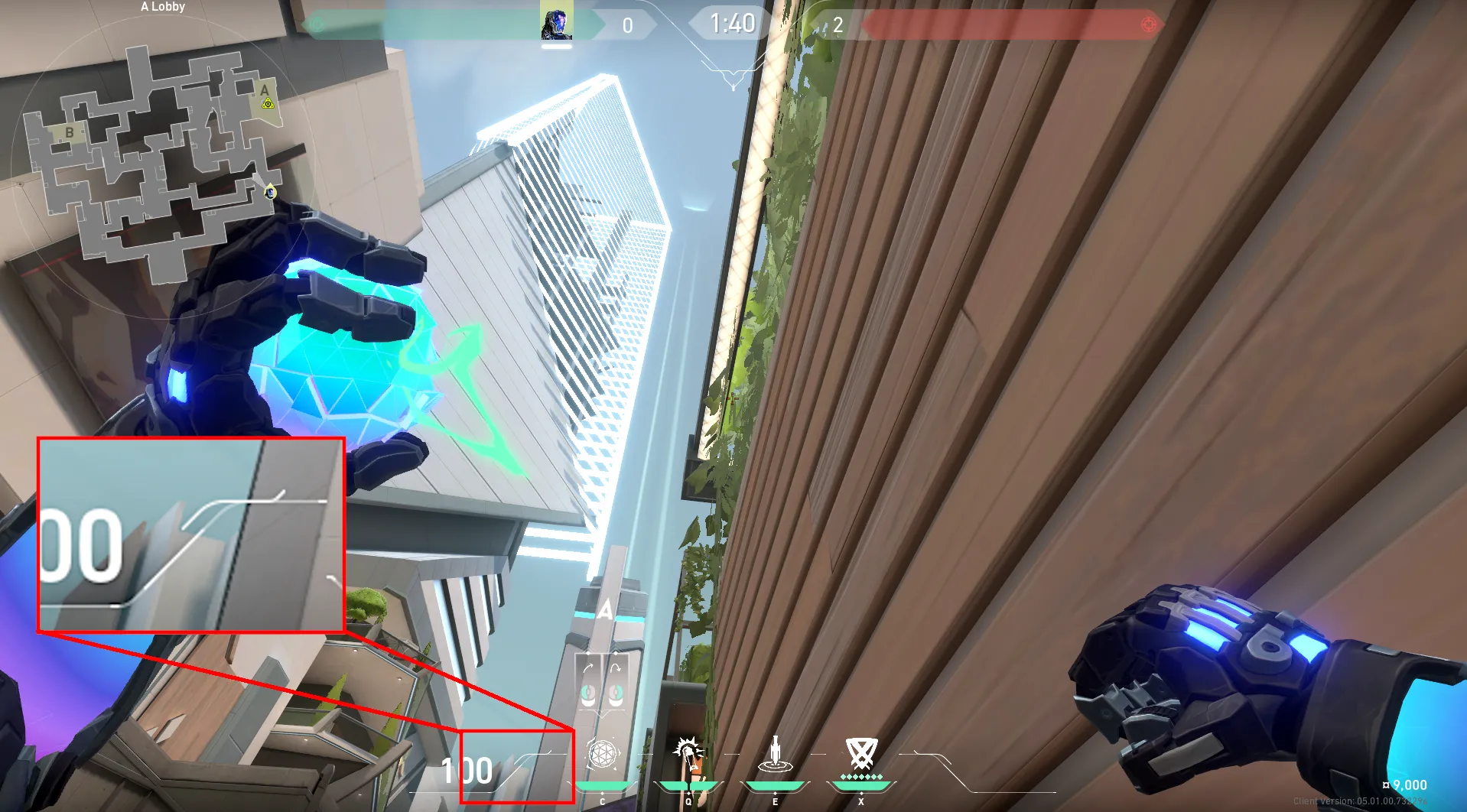 KAY/O Frag_Ment on Split Attack Site A — step 2 of 3: Aim — line up the shot