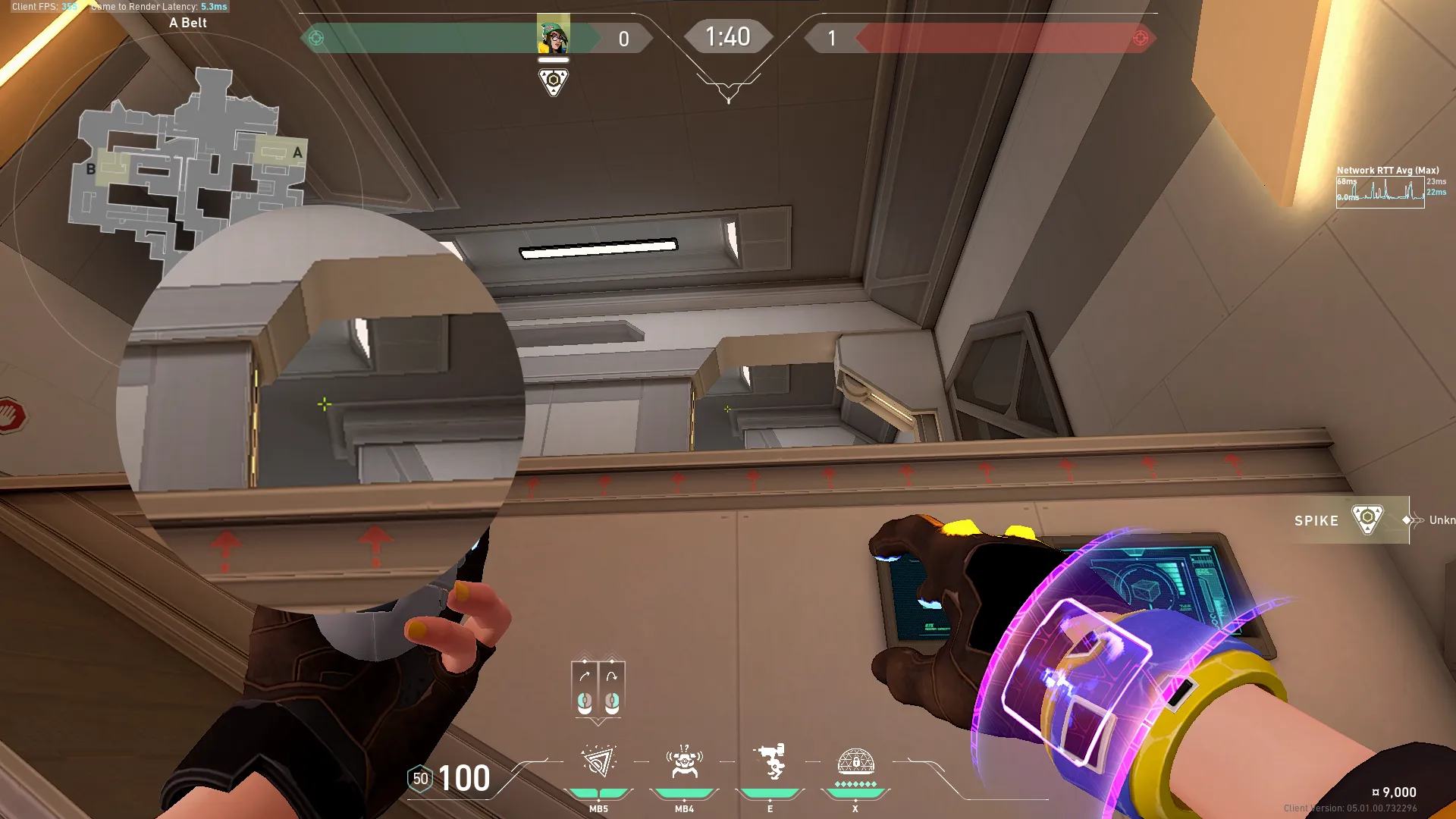 Killjoy Nanoswarm on Icebox Attack Site A — step 2 of 3: Aim — line up the shot