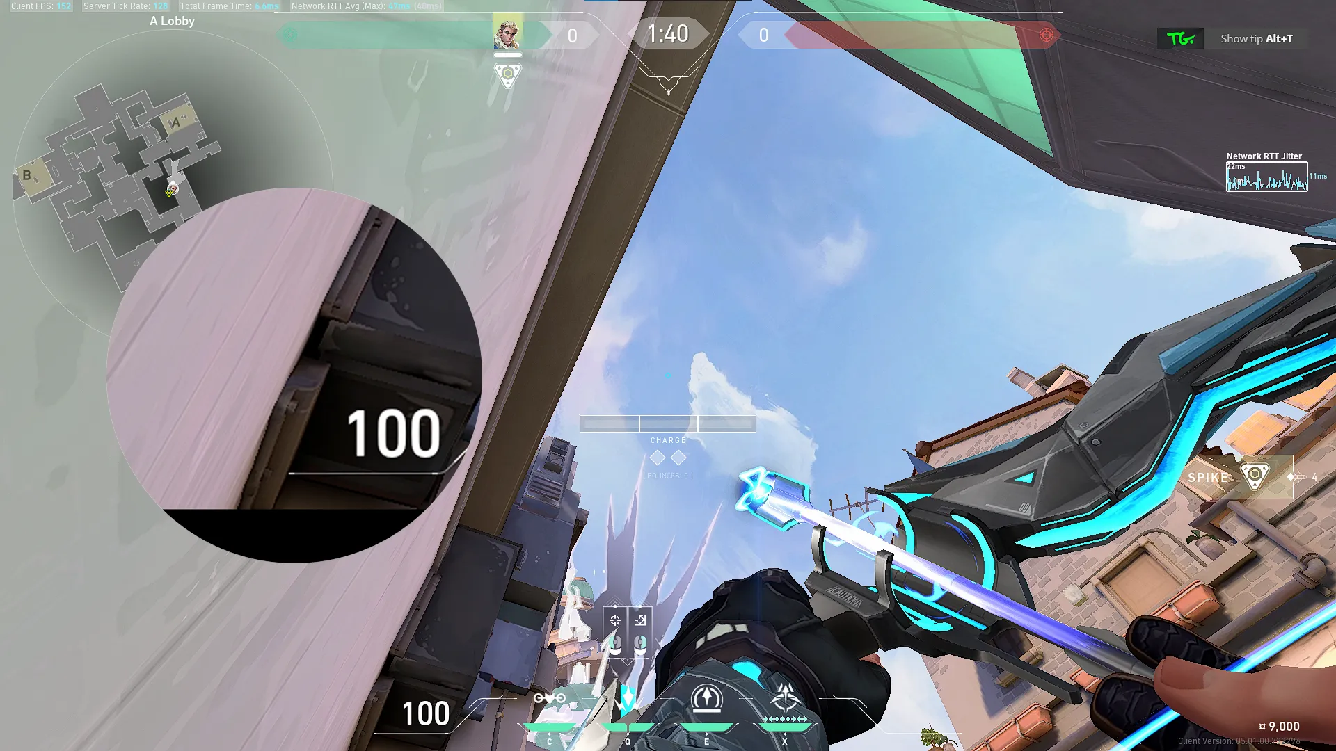 Sova Shock Bolt on Ascent Attack Site A — step 2 of 3: Aim — line up the shot