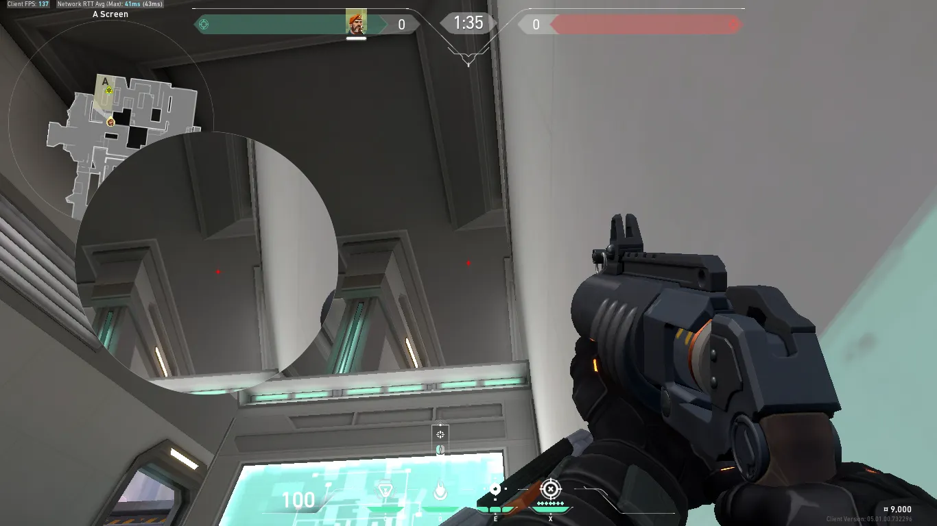 Brimstone Incendiary on Icebox Defense Site A — step 3 of 4: Aim — line up the shot