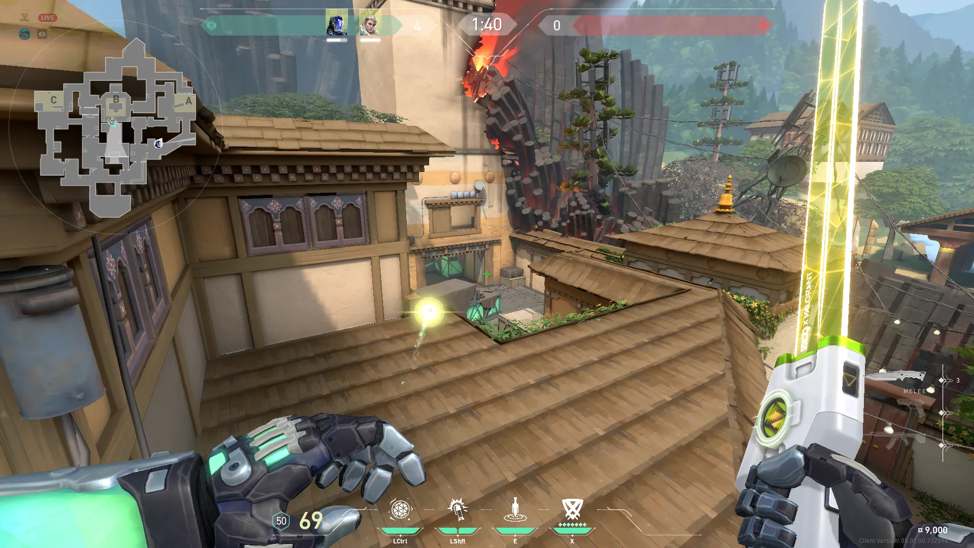 KAY/O Flash_Drive on Haven Attack Site A — step 3 of 4: Aim — line up the shot