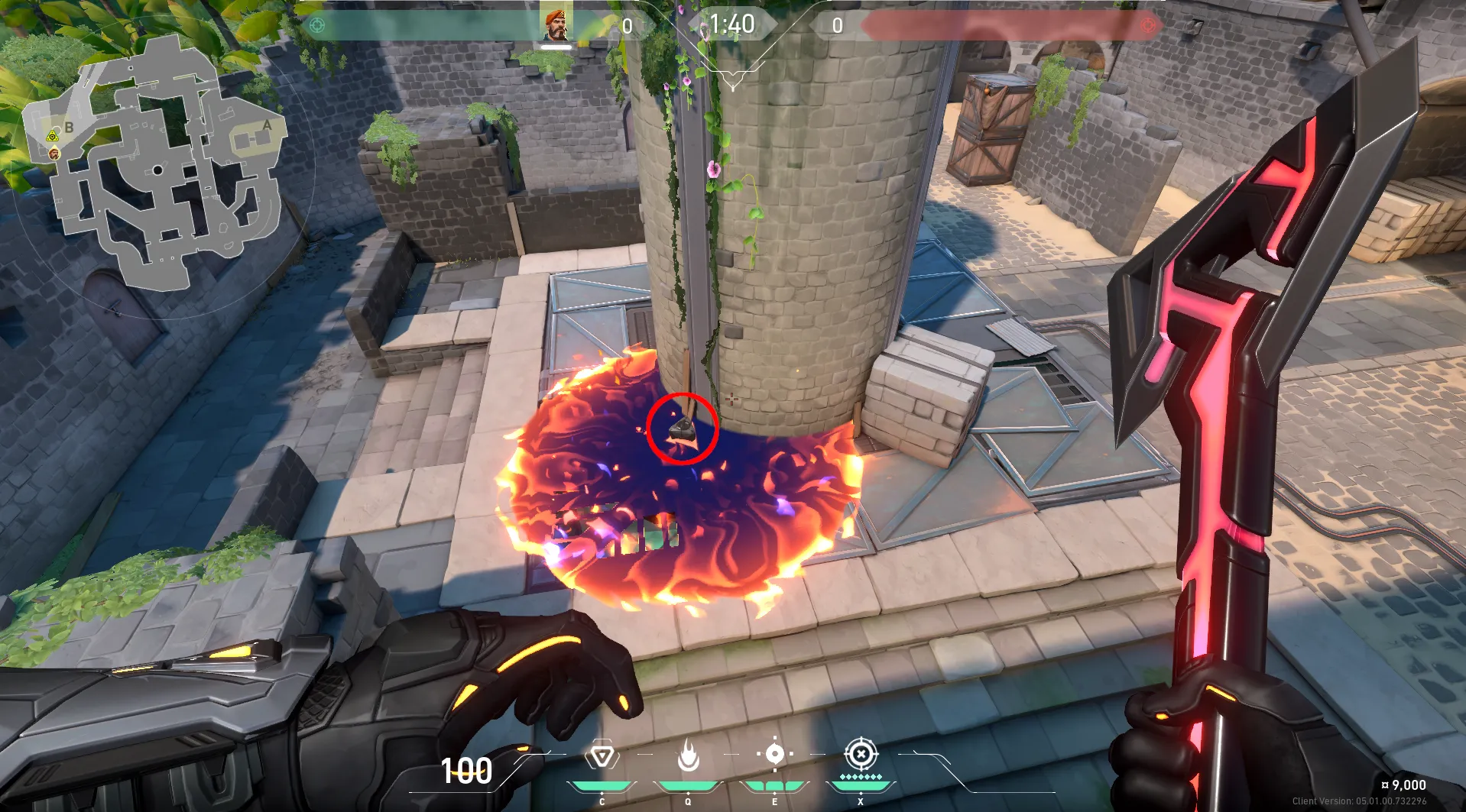 Brimstone Incendiary on Breeze Attack Site B — step 3 of 4: Aim — line up the shot