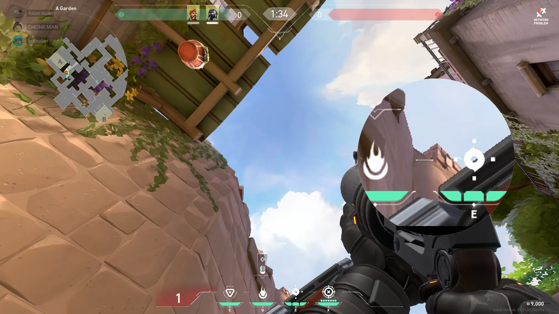 Brimstone Incendiary on Ascent Defense Site A — step 2 of 3: Aim — line up the shot