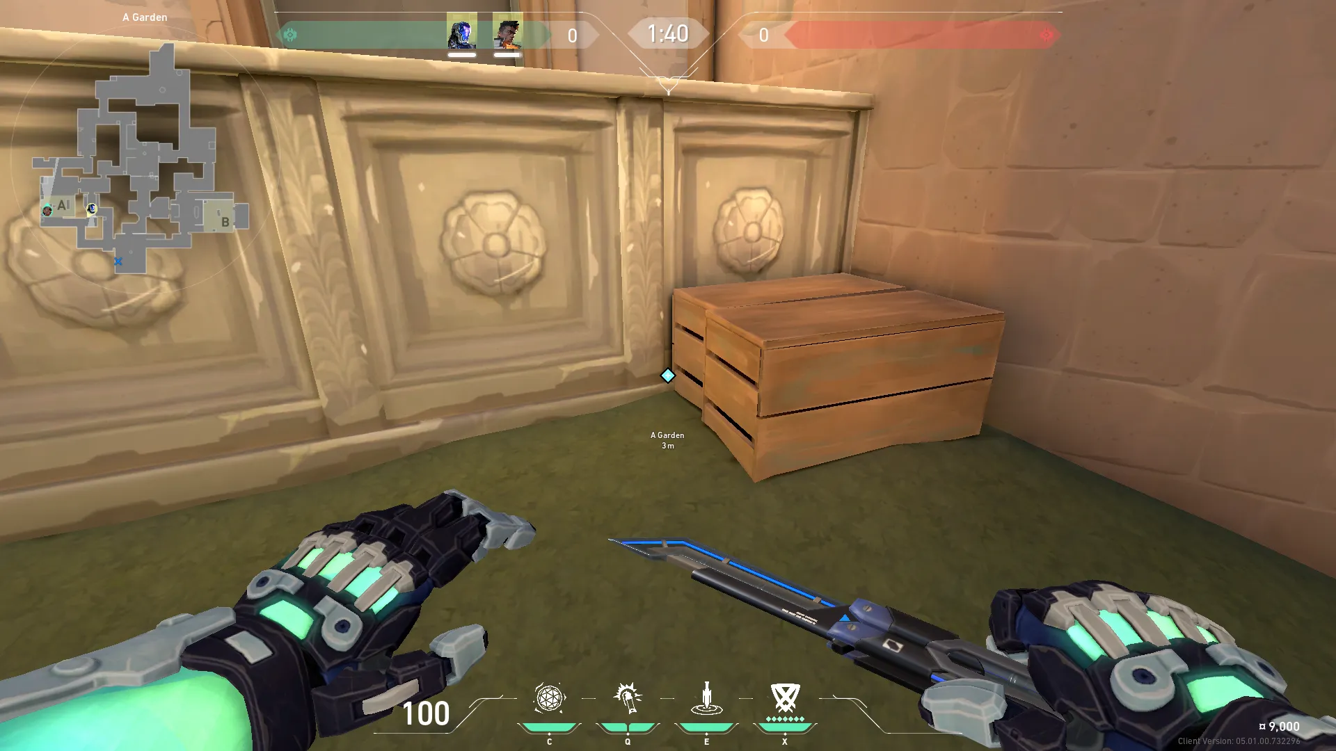 KAY/O Frag_Ment on Ascent Defense Site A — step 1 of 3: Position — where to stand