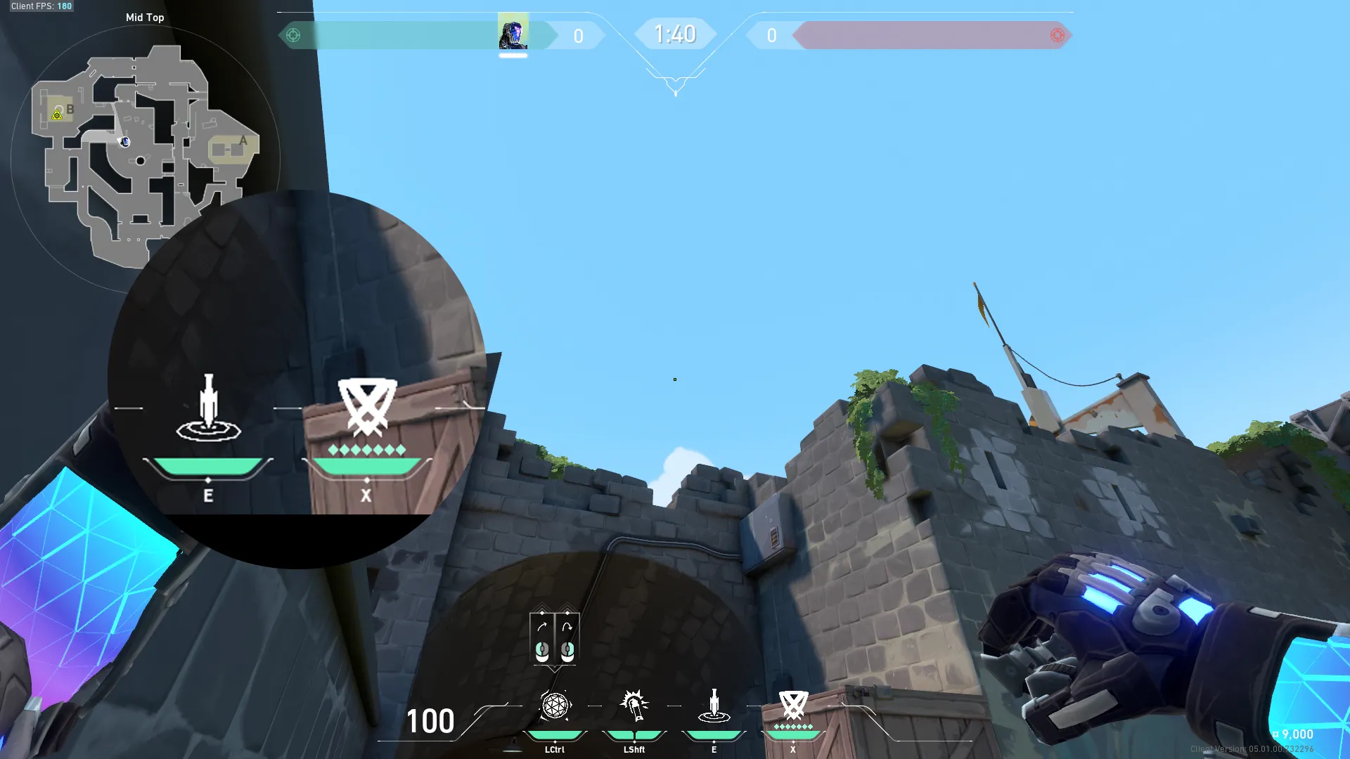 KAY/O Frag_Ment on Breeze Attack Site B — step 2 of 3: Aim — line up the shot