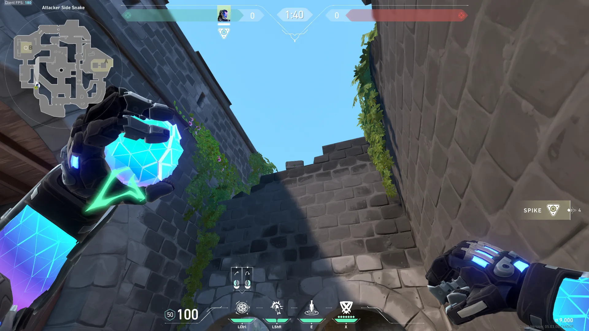 KAY/O Frag_Ment on Breeze Attack Site B — step 2 of 3: Aim — line up the shot