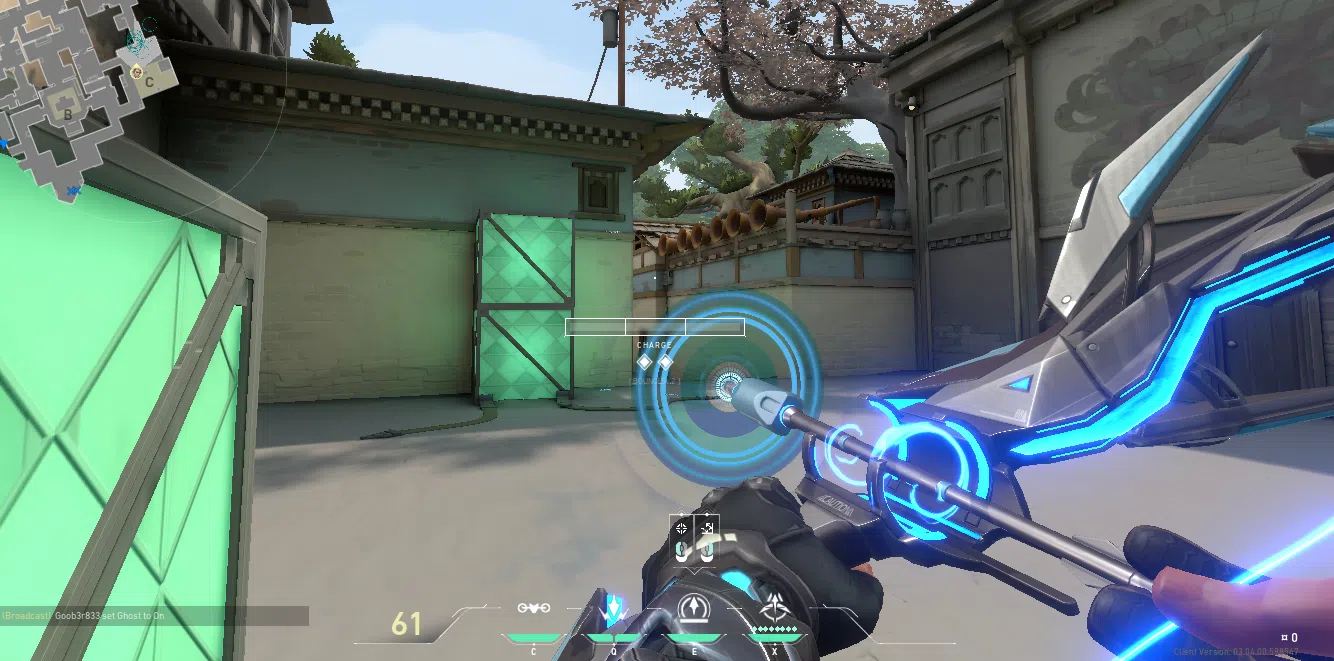 Sova Recon Bolt on Haven Defense Site C — step 3 of 4: Aim — line up the shot