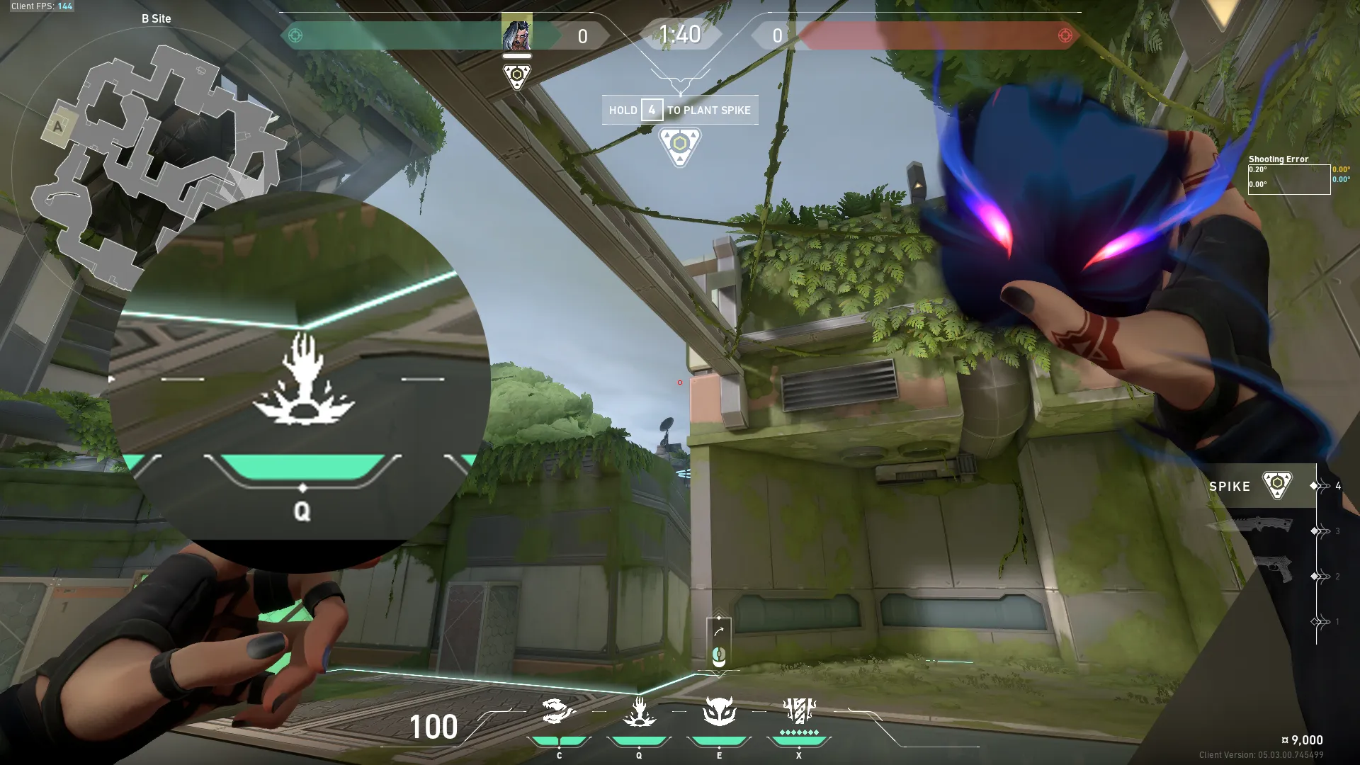 Fade Haunt on Fracture Defense Site B — step 2 of 3: Aim — line up the shot