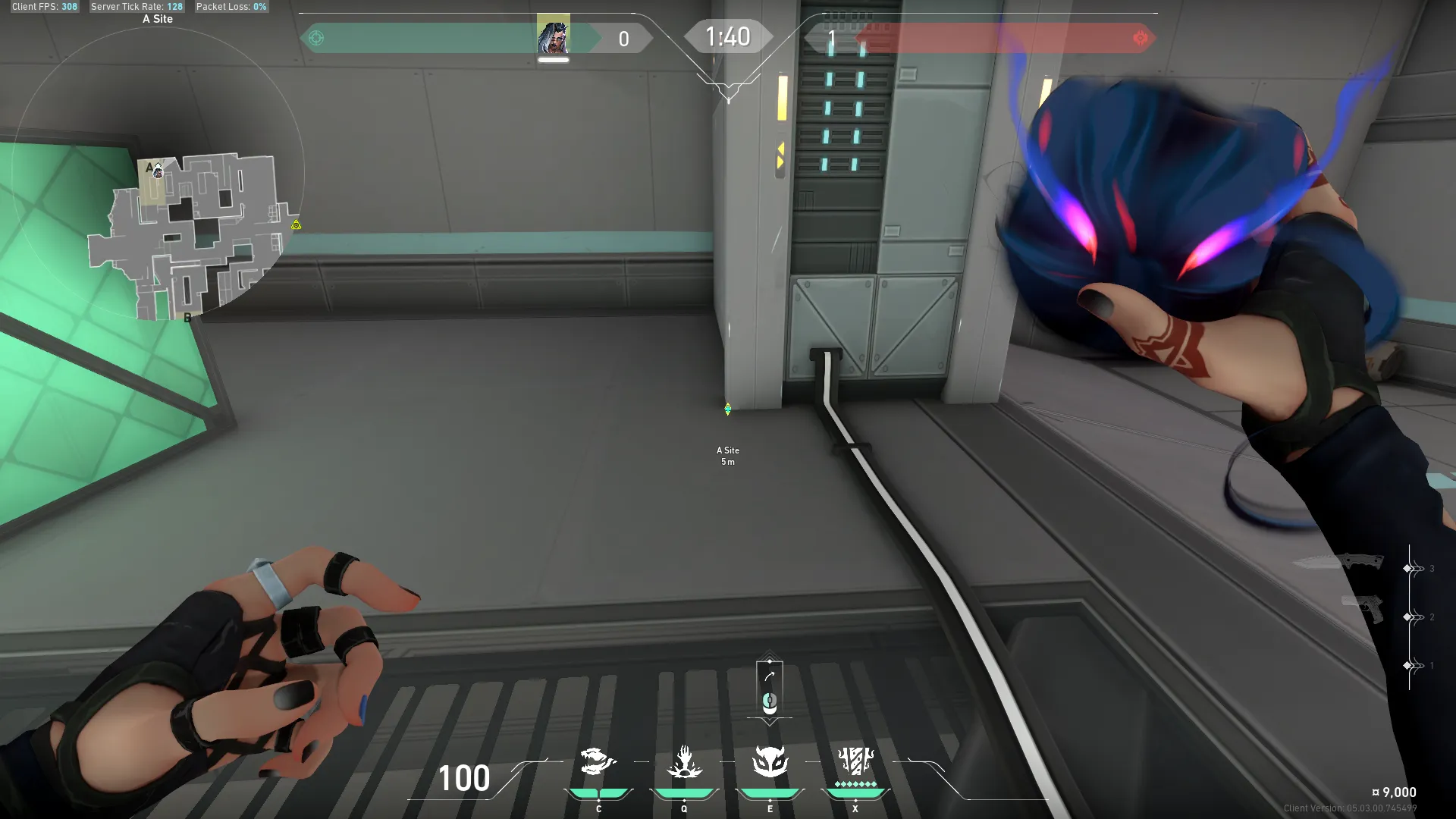 Fade Haunt on Icebox Defense Site A — step 1 of 5: Position — where to stand