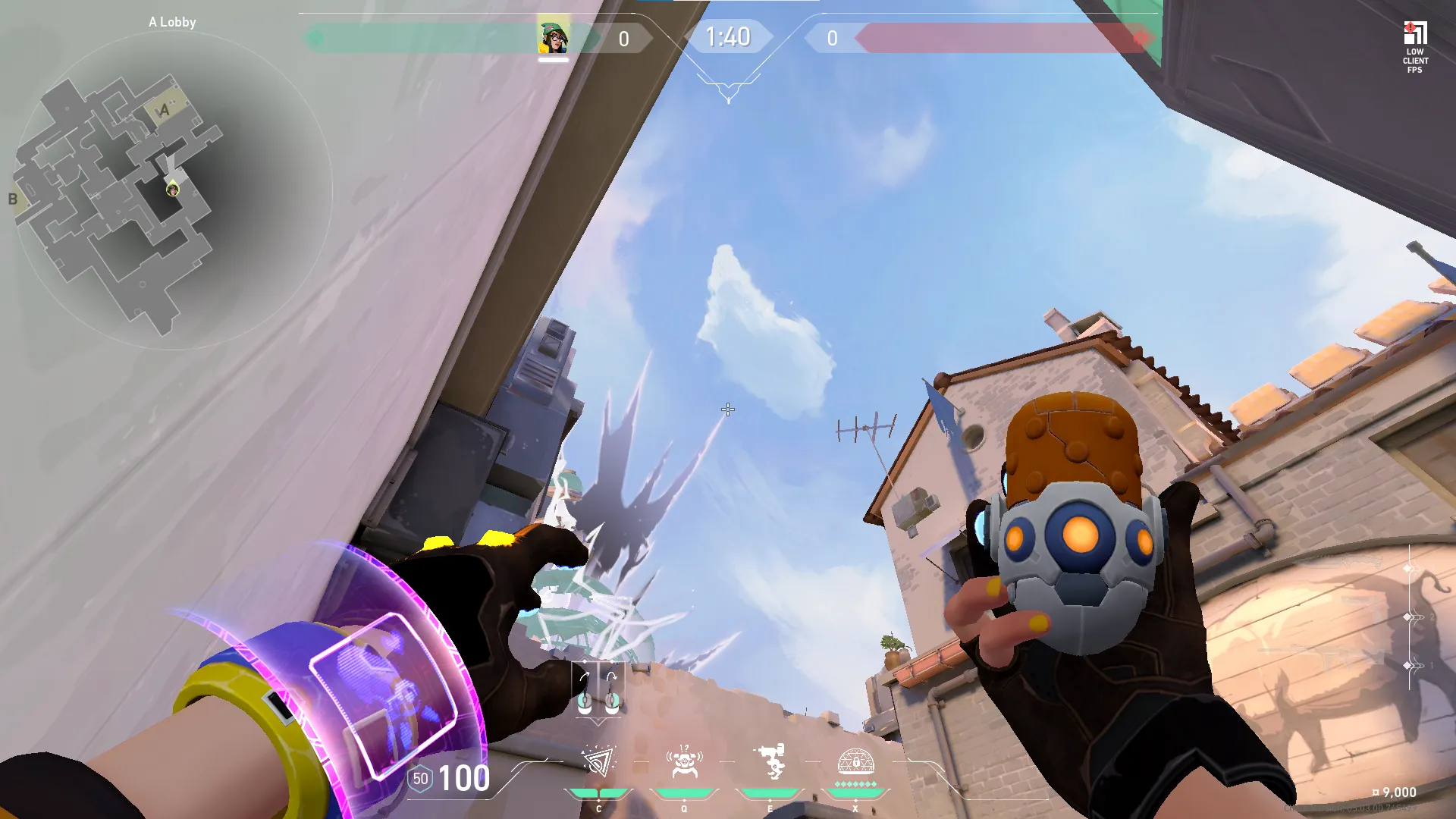 Killjoy Nanoswarm on Ascent Attack Site A — step 2 of 3: Aim — line up the shot