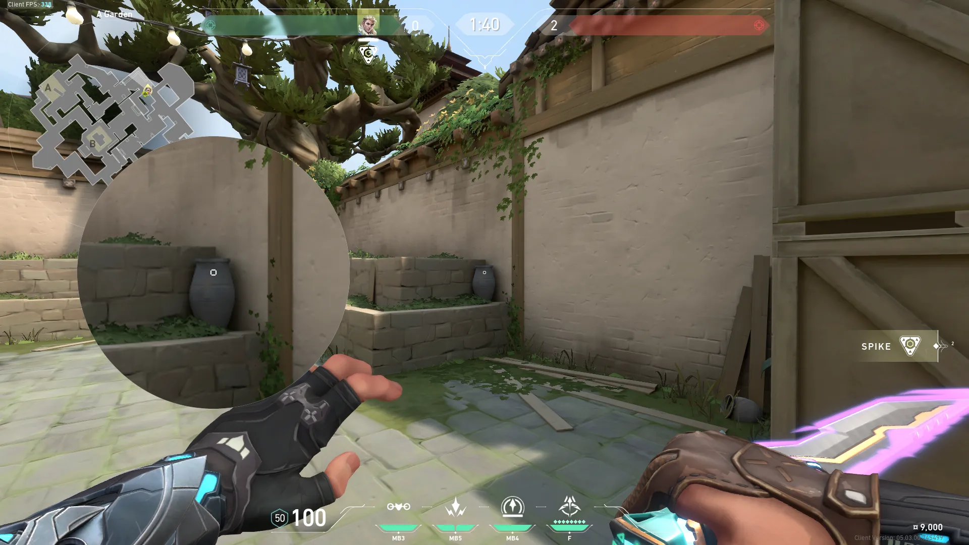 God Recon for b Site Haven — Sova lineup on Haven