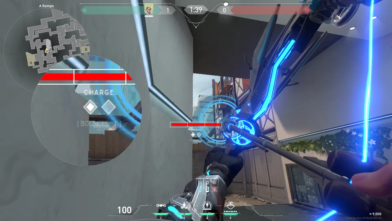 Sova Recon Bolt on Split Attack Mid — step 2 of 3: Aim — line up the shot