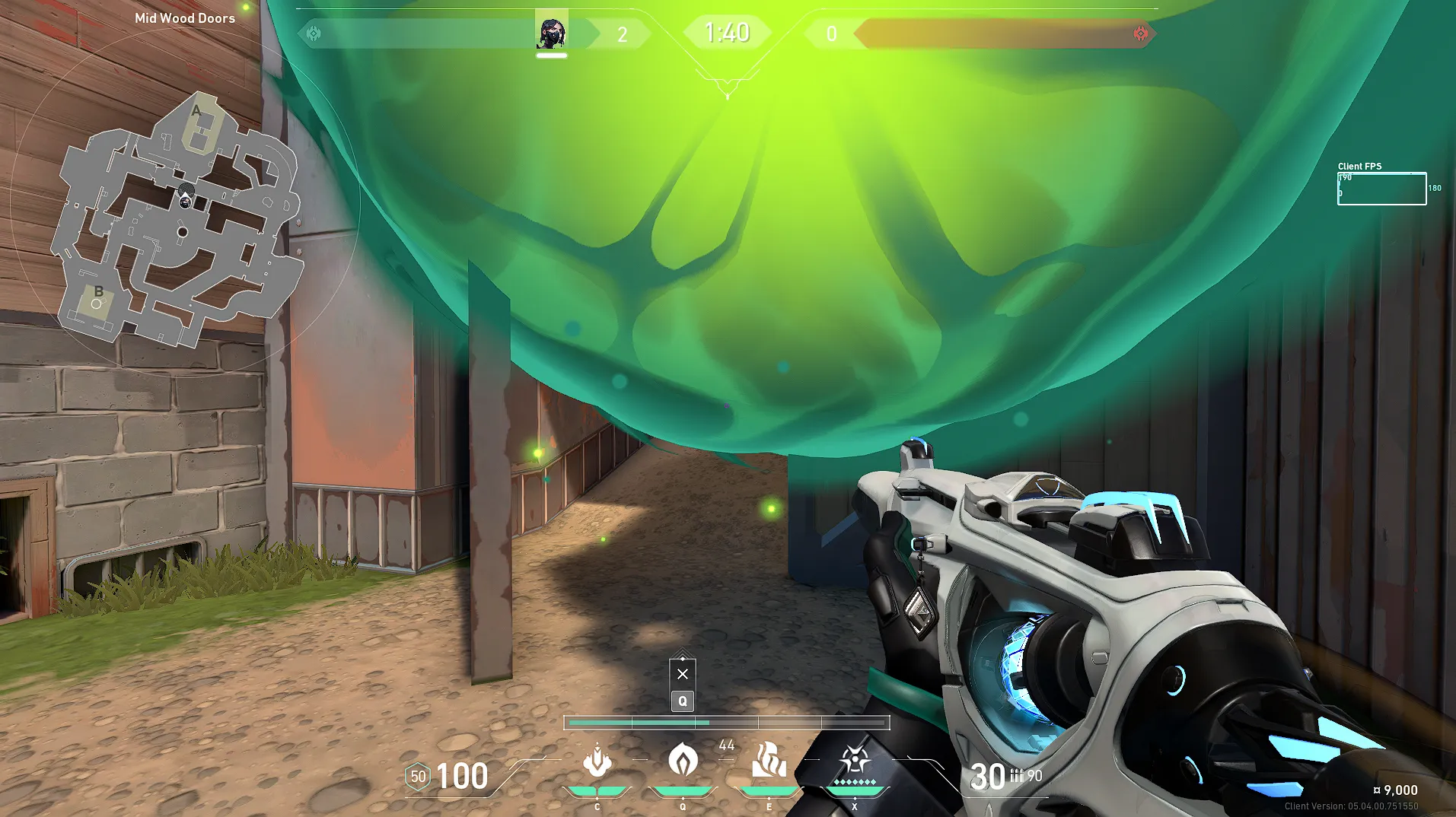 Viper Poison Cloud on Breeze Defense Mid — step 5 of 6: Aim — line up the shot