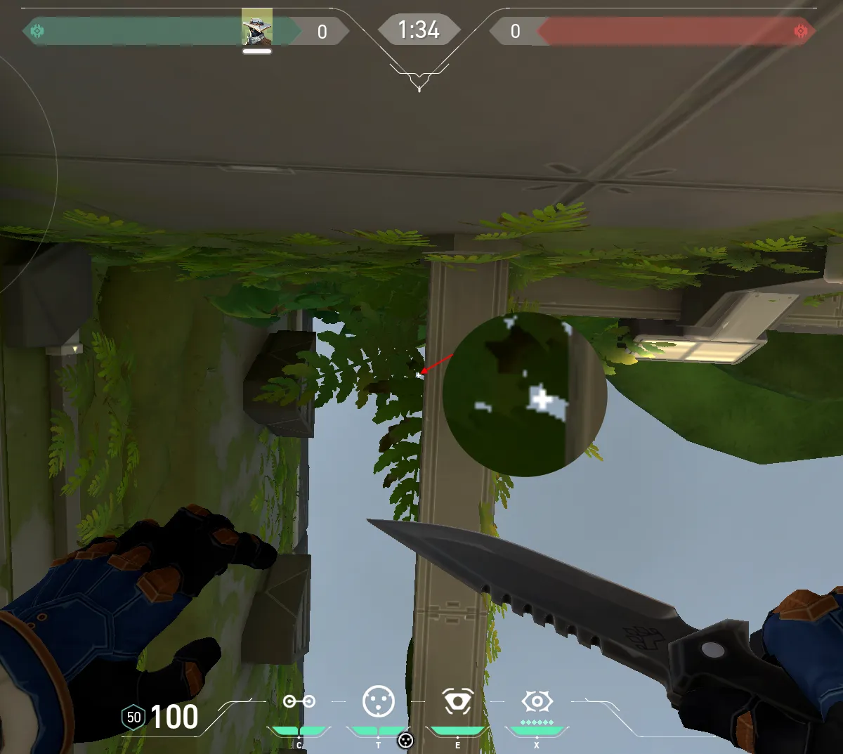 Cypher Cyber Cage on Fracture Defense Site B — step 2 of 3: Aim — line up the shot