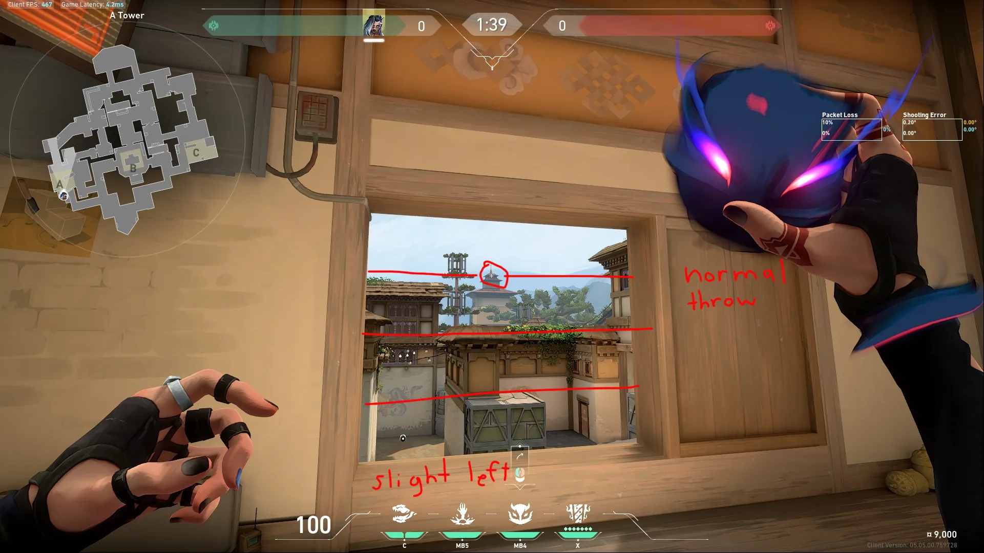 Fade Haunt on Haven Defense Site A — step 2 of 3: Aim — line up the shot