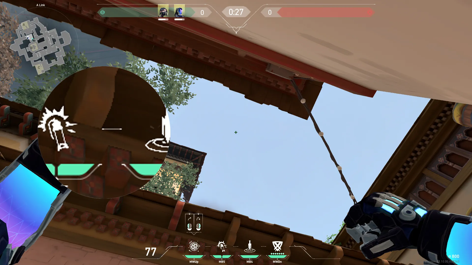 KAY/O Frag_Ment on Haven Defense Site A — step 2 of 3: Aim — line up the shot