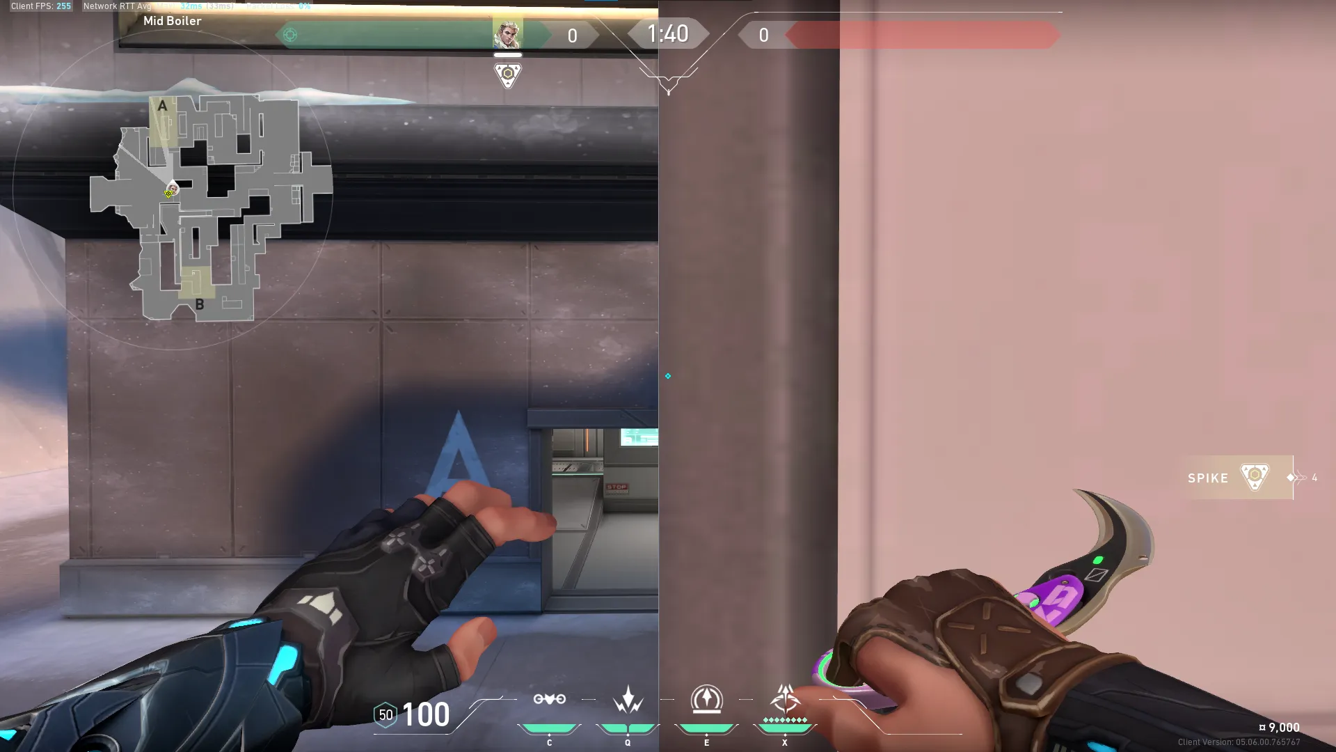 Sova Recon Bolt on Icebox Defense Site B — step 2 of 5: Aim — line up the shot