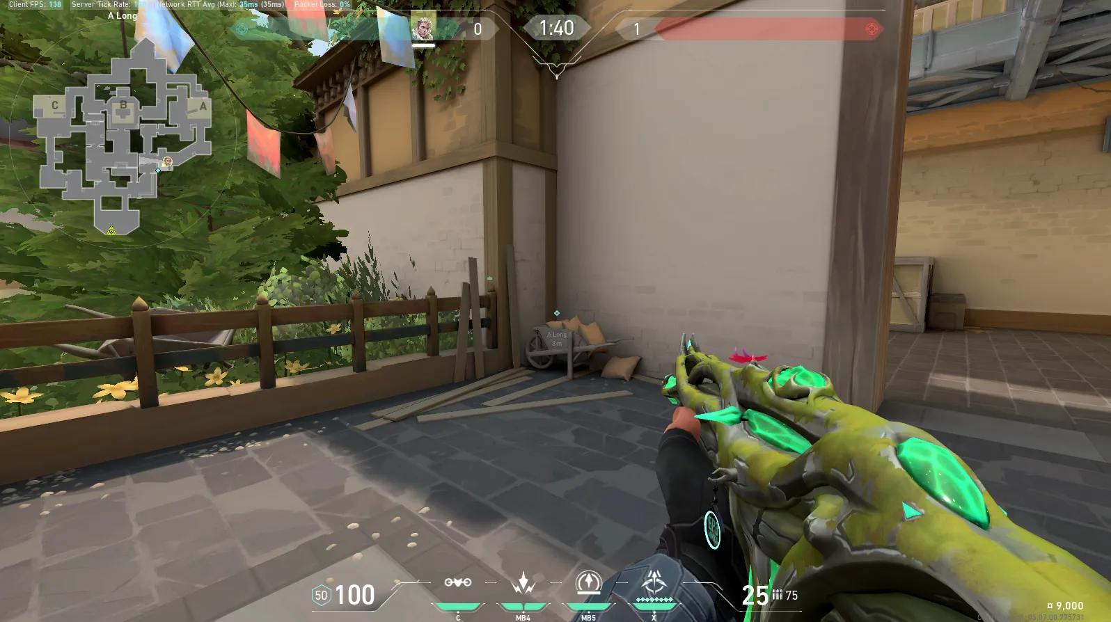 Sova Shock Bolt on Haven Attack Site A — step 2 of 5: Aim — line up the shot
