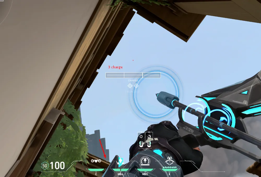 Sova Shock Bolt on Haven Attack Site A — step 3 of 5: Aim — line up the shot