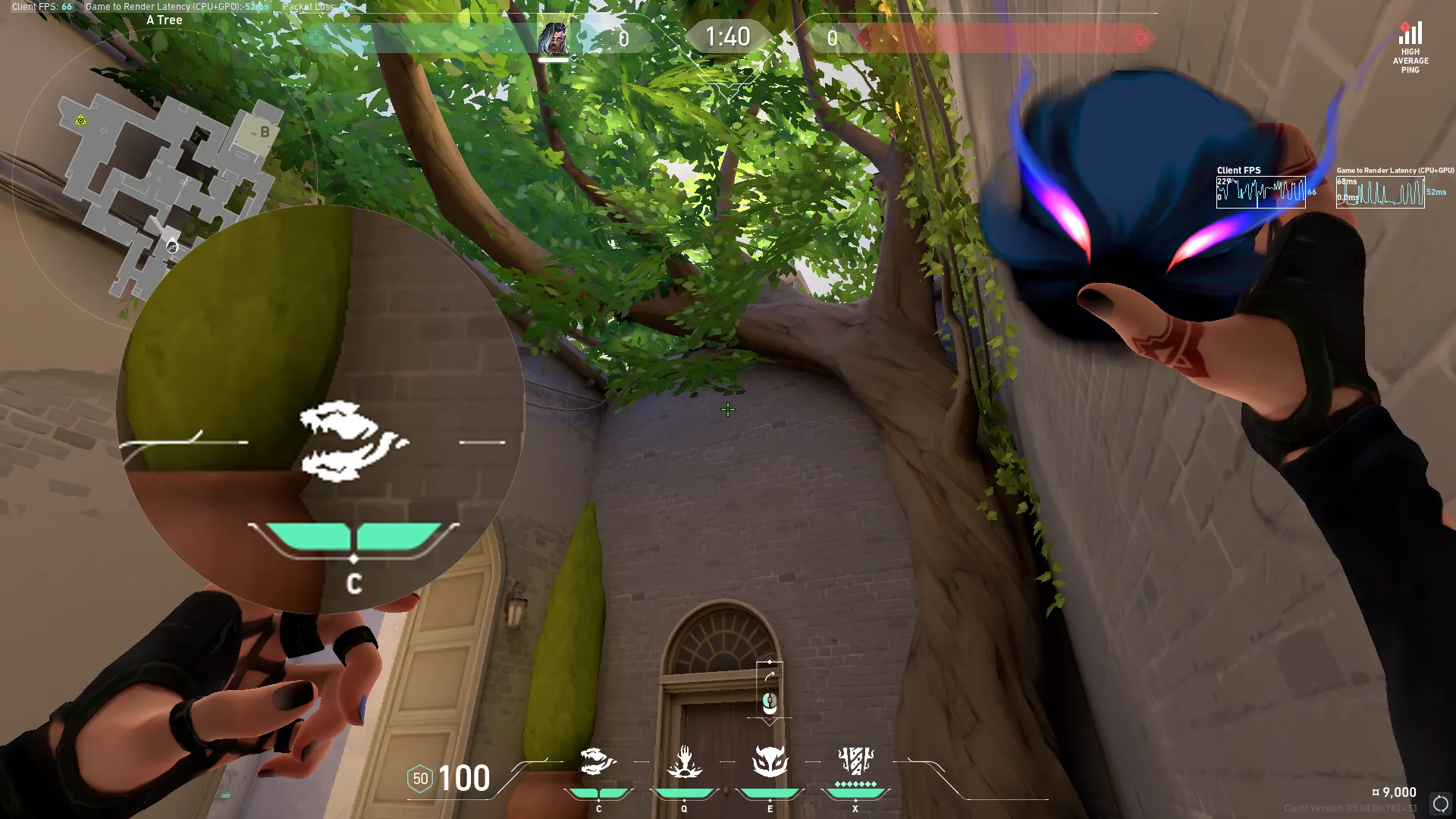 Fade Haunt on Ascent Defense Mid — step 2 of 3: Aim — line up the shot
