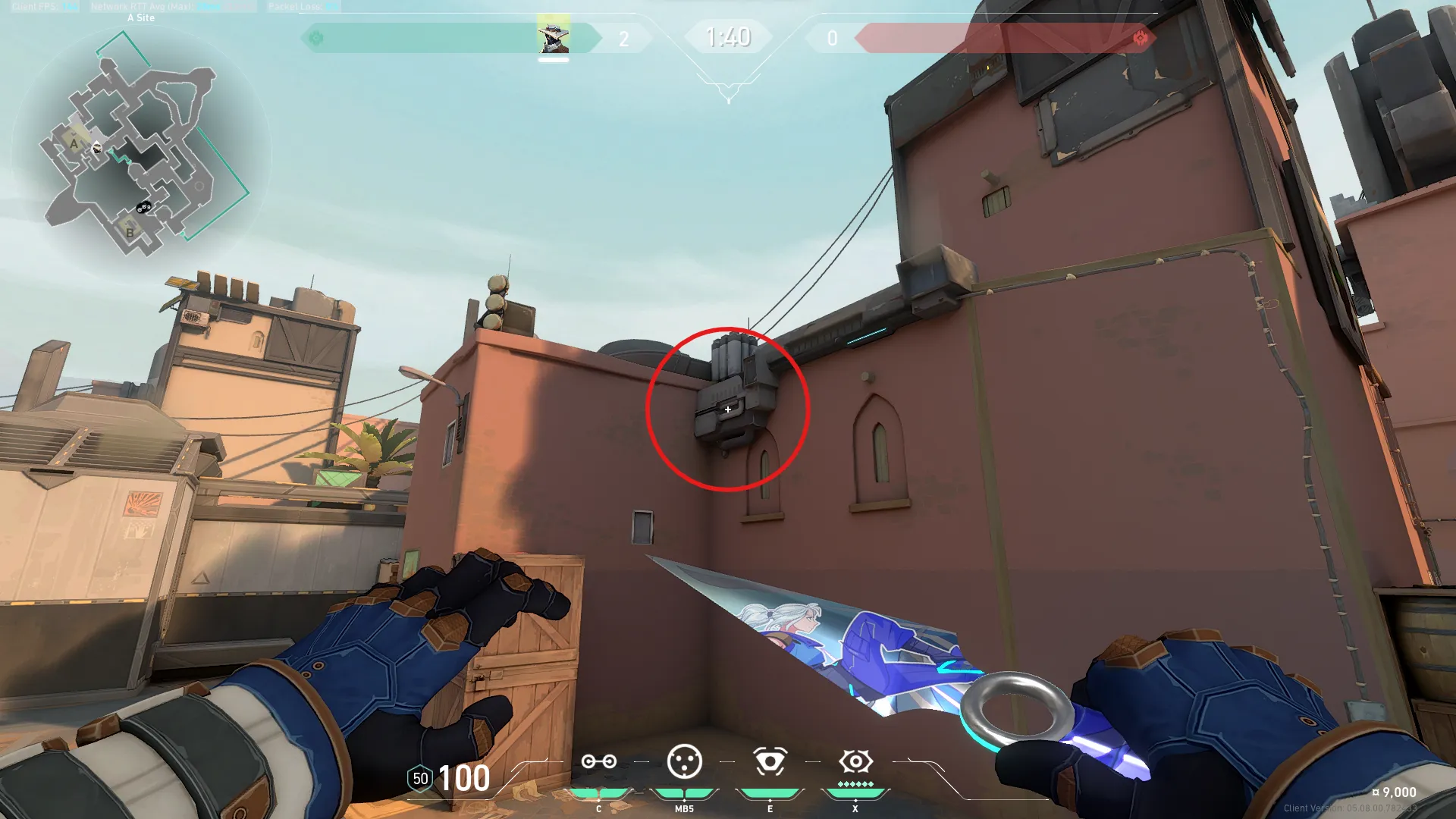 Cypher Spycam on Bind Defense Site A — step 2 of 4: Aim — line up the shot