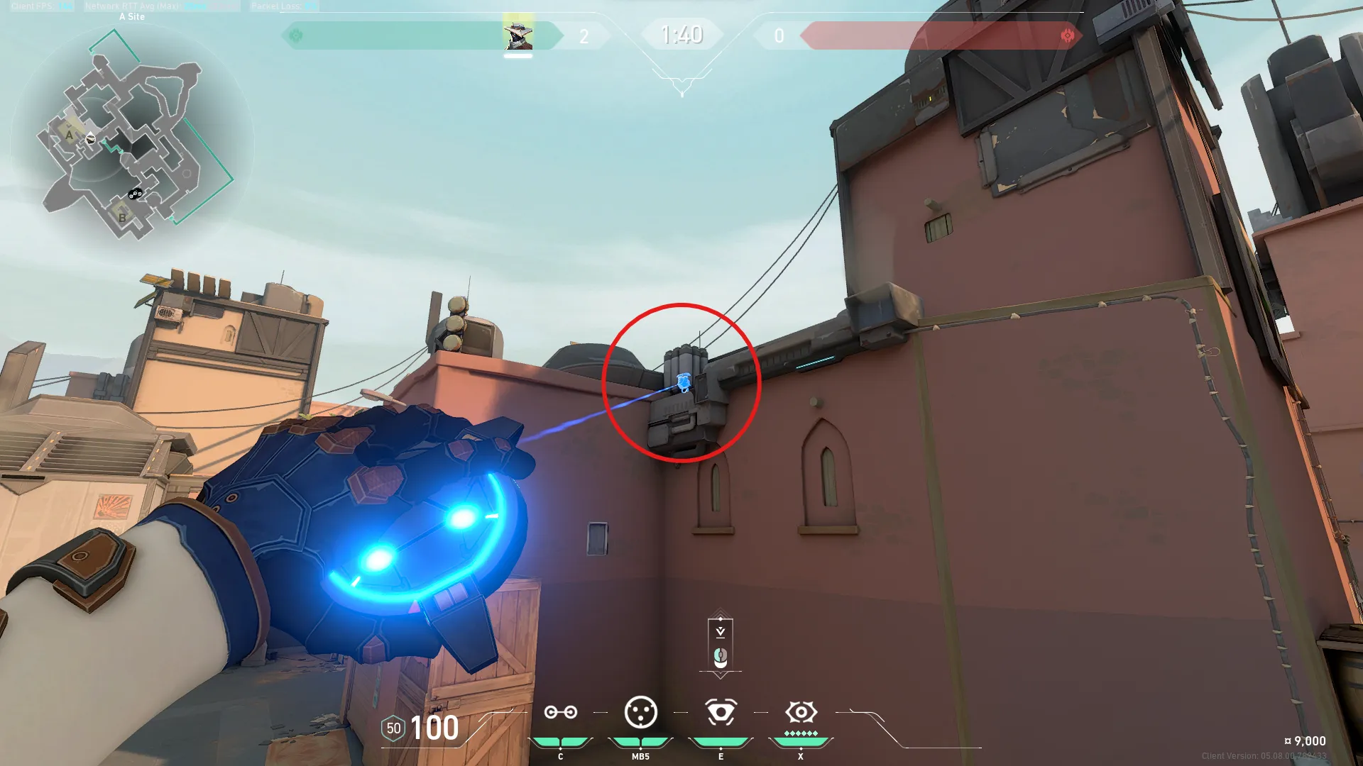 Cypher Spycam on Bind Defense Site A — step 3 of 4: Aim — line up the shot
