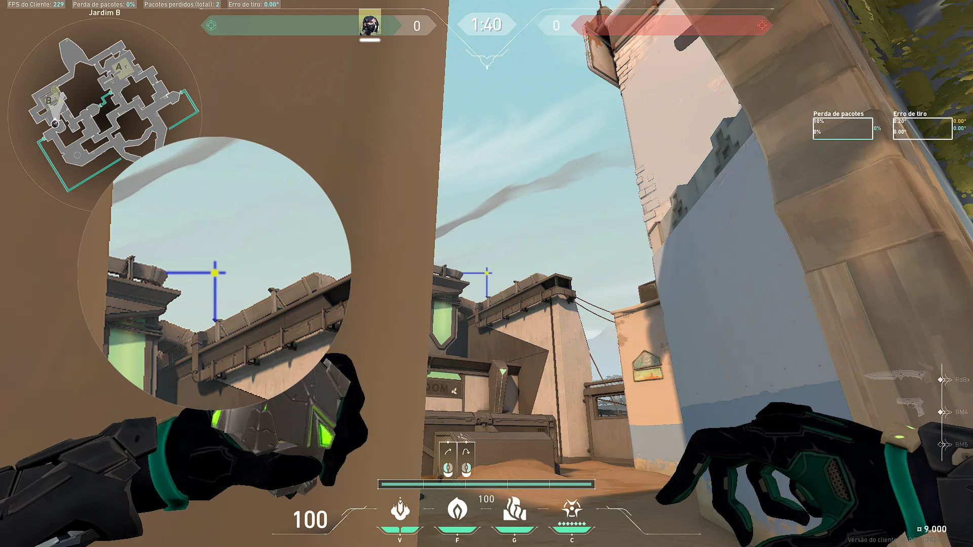 Viper Poison Cloud on Bind Defense Site B — step 2 of 4: Aim — line up the shot