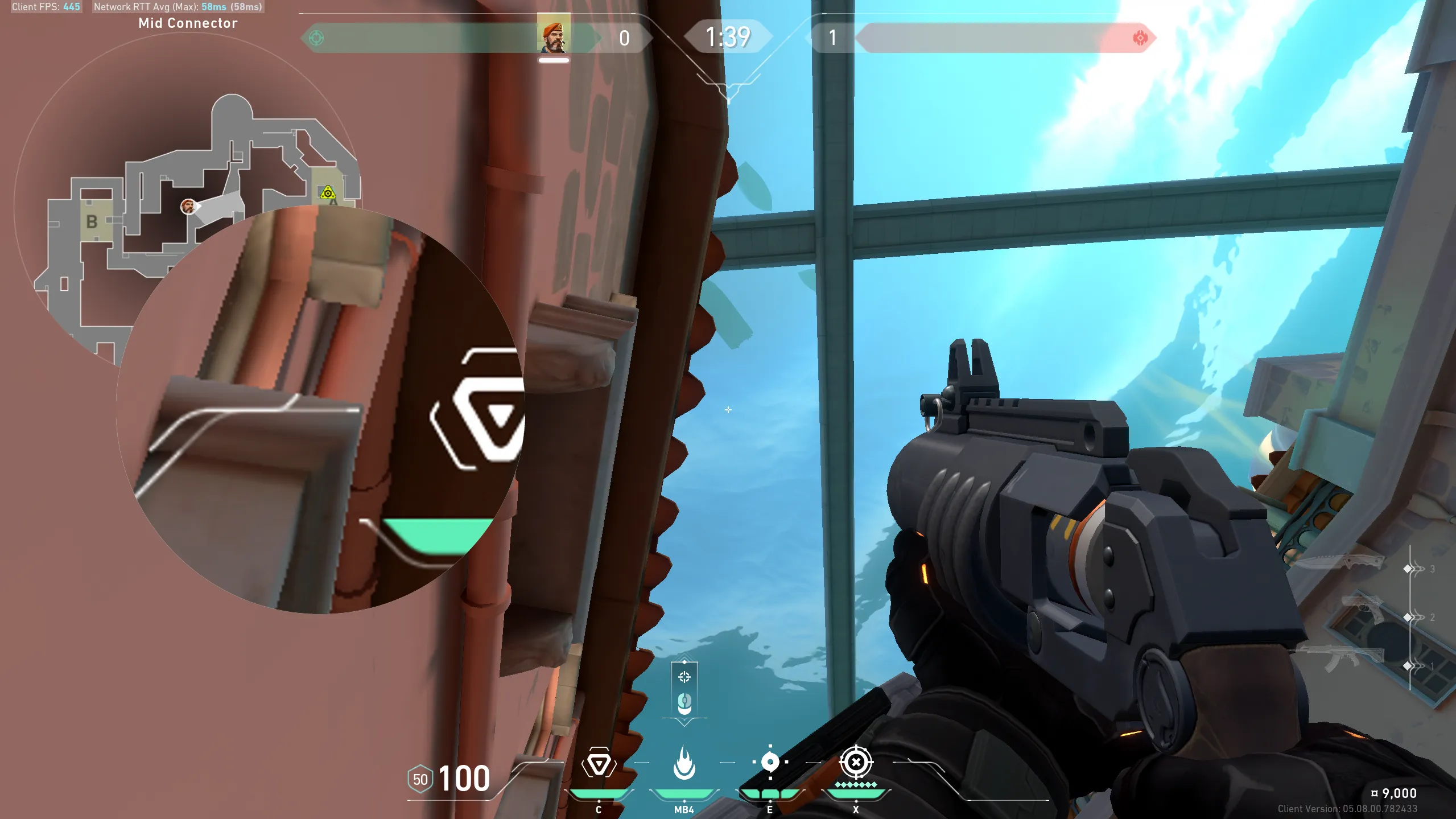 Brimstone Incendiary on Pearl Defense Site A — step 2 of 3: Aim — line up the shot