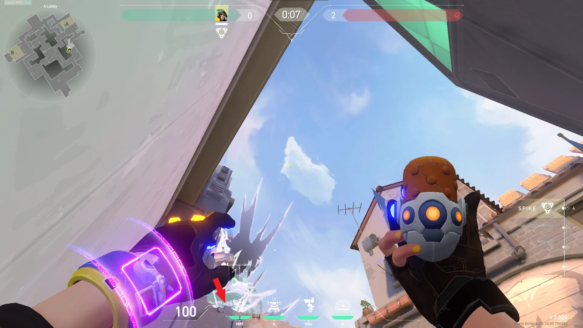 Killjoy Nanoswarm on Ascent Attack Site A — step 2 of 3: Aim — line up the shot
