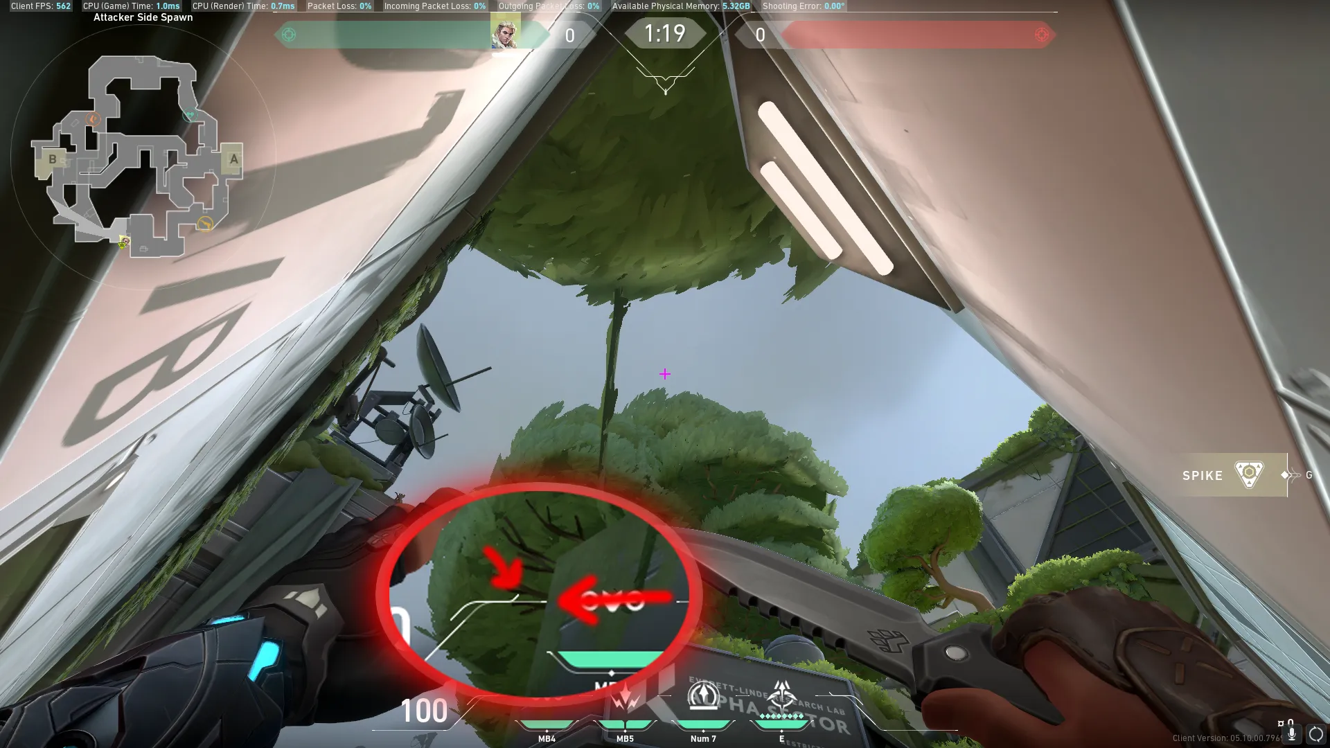 Sova Recon Bolt on Fracture Attack Site B — step 2 of 4: Aim — line up the shot