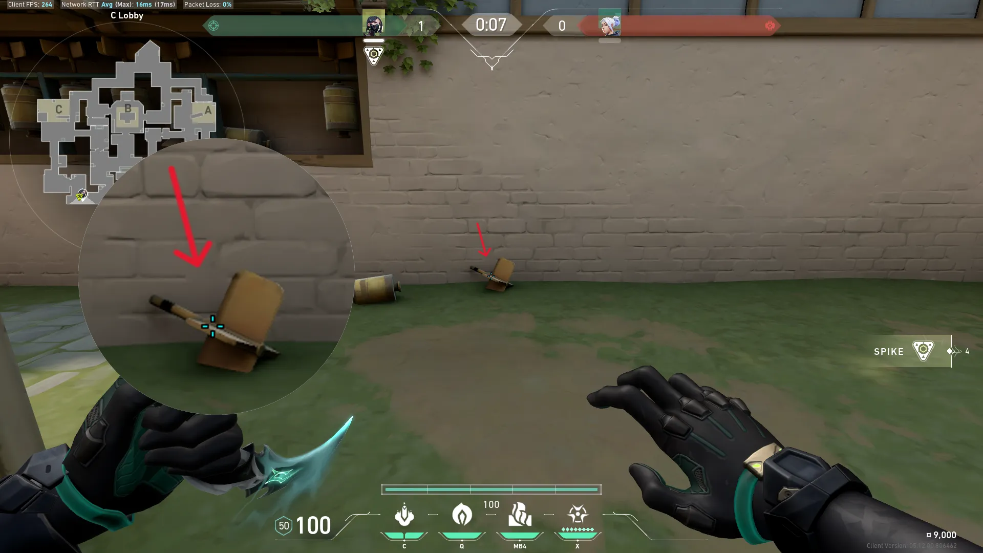 Viper Snake Bite on Haven Attack Site C — step 1 of 3: Position — where to stand
