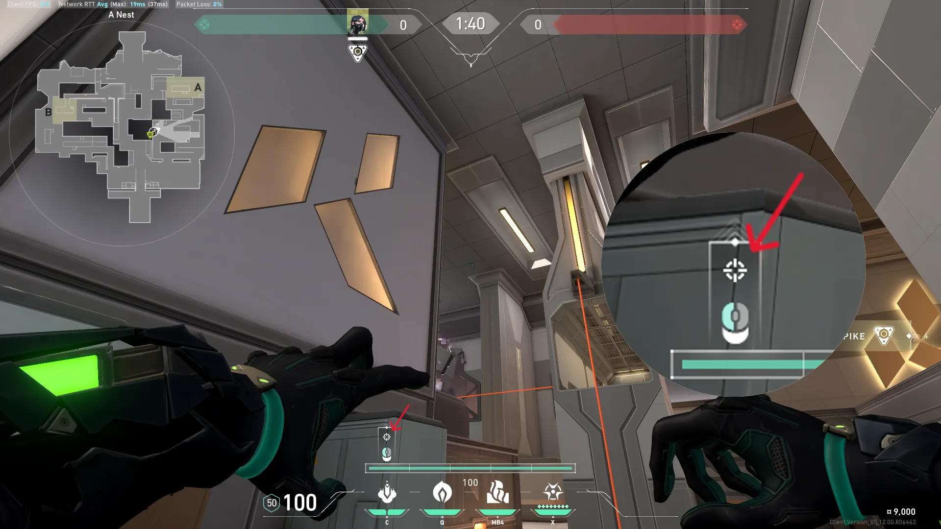 Viper Snake Bite on Icebox Attack Site A — step 2 of 3: Aim — line up the shot