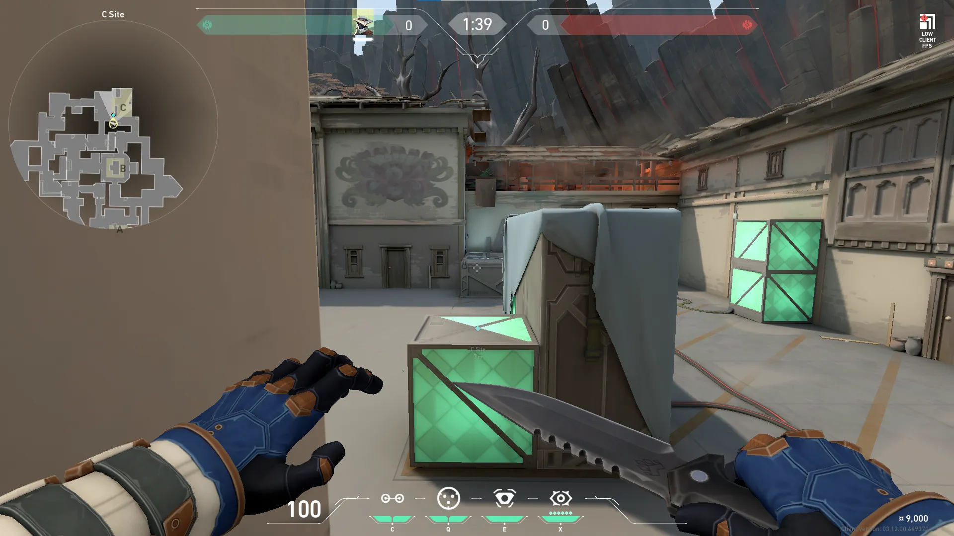 Cypher Spycam on Haven Defense Site C — step 1 of 3: Position — where to stand