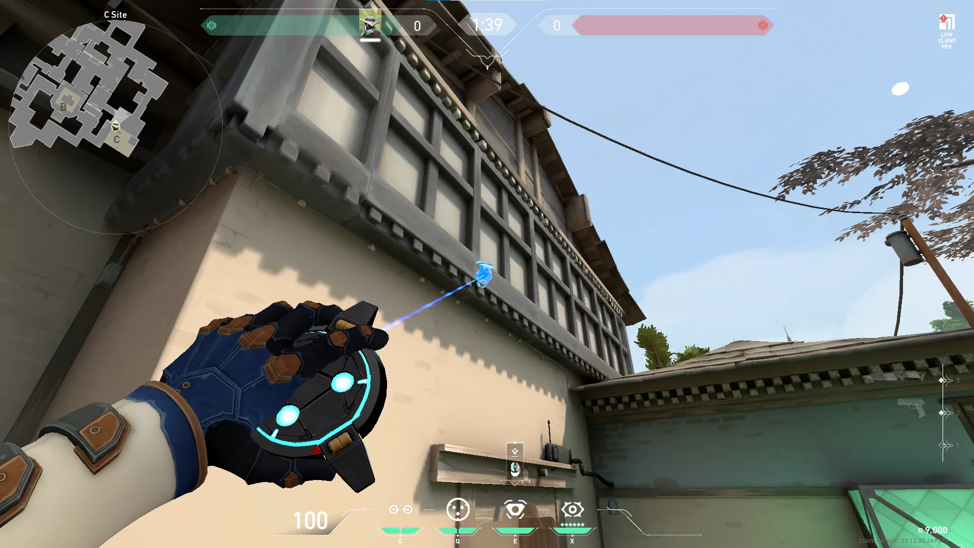 Cypher Spycam on Haven Defense Site C — step 2 of 3: Aim — line up the shot