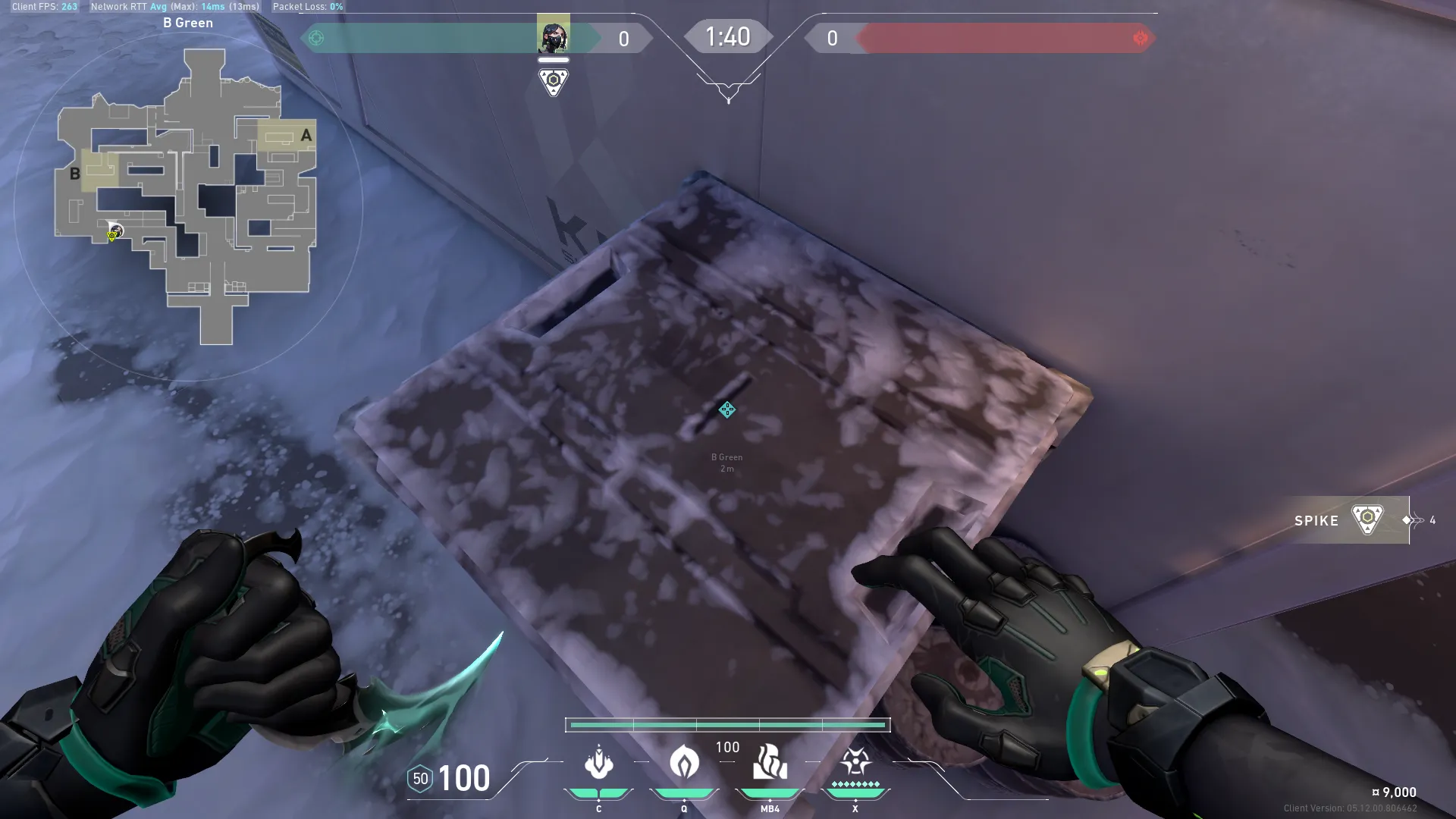 Viper Snake Bite on Icebox Attack Site B — step 1 of 3: Position — where to stand
