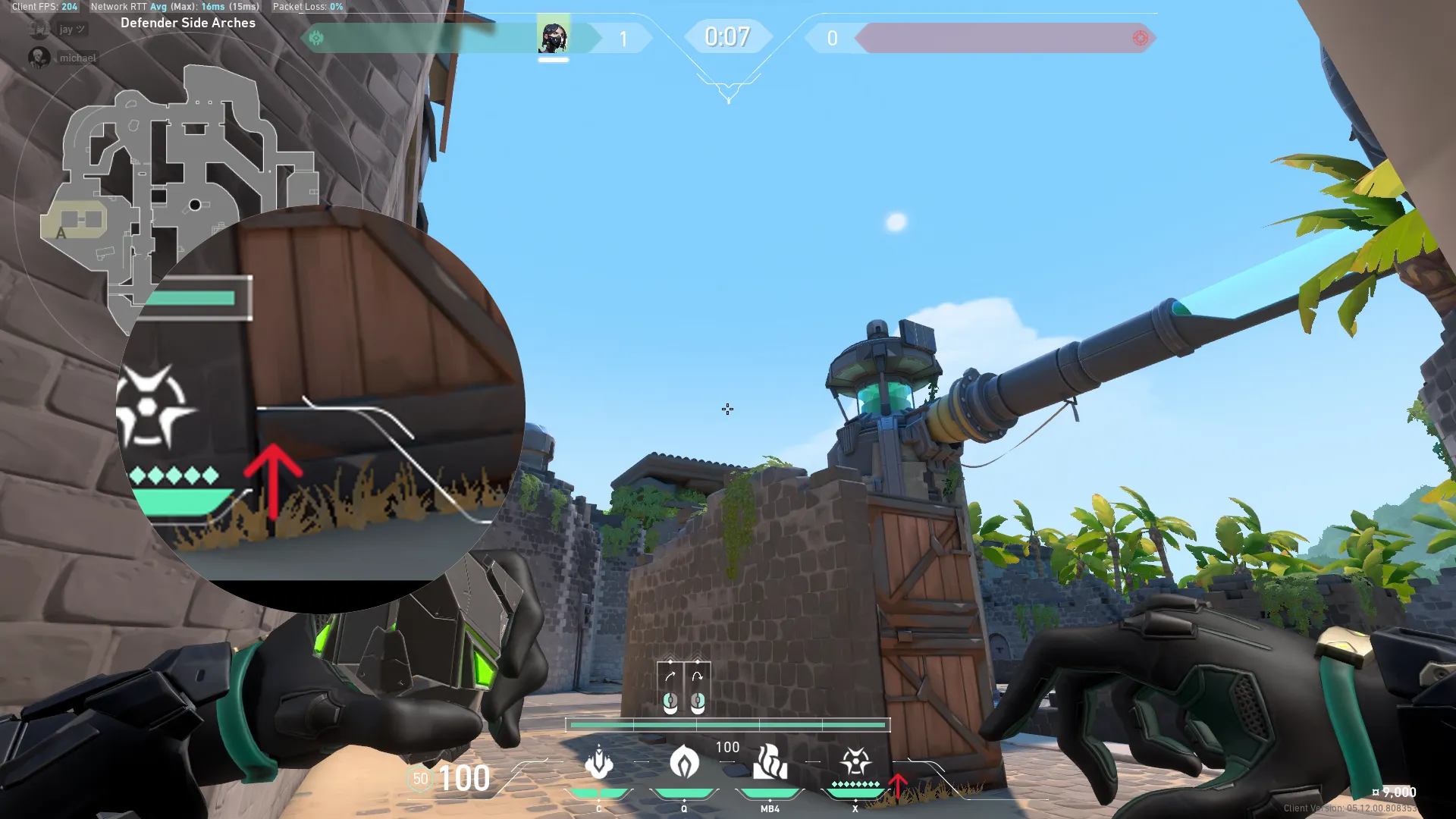 Viper Poison Cloud on Breeze Defense Site B — step 2 of 3: Aim — line up the shot