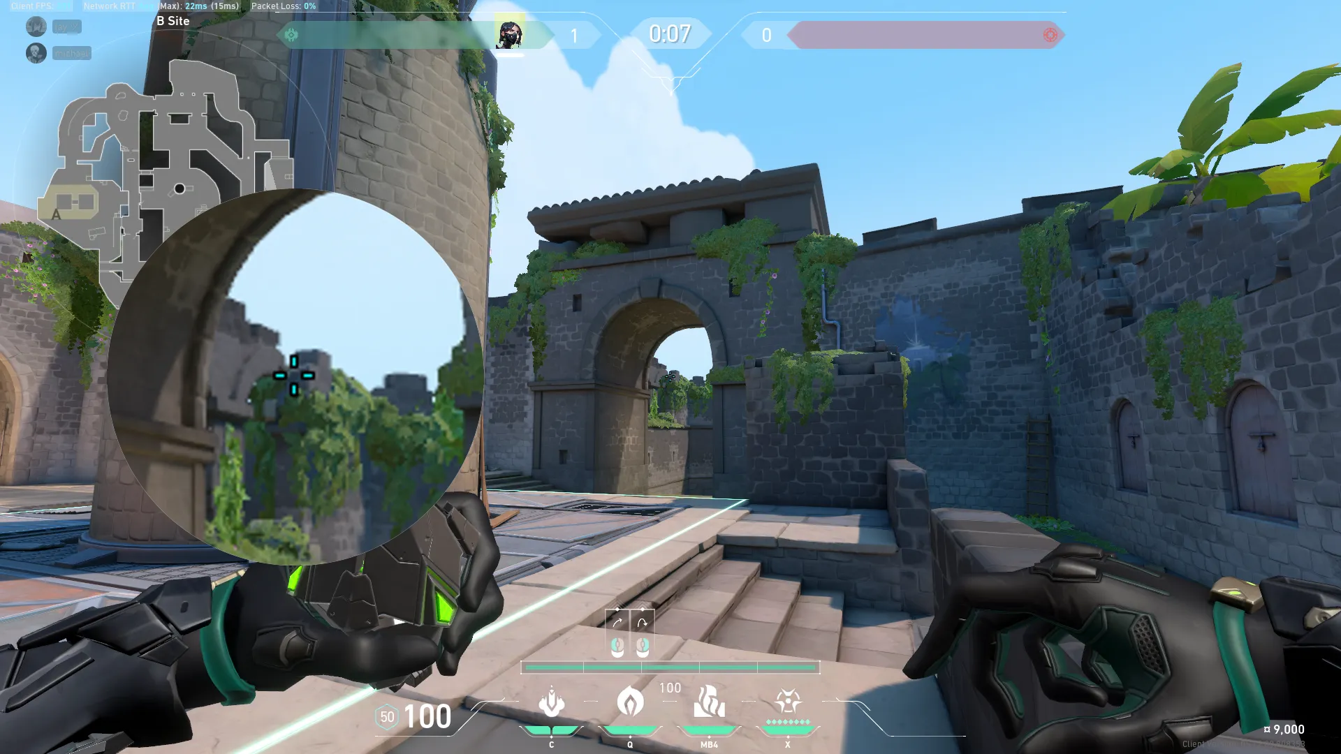 Viper Poison Cloud on Breeze Defense Site B — step 2 of 3: Aim — line up the shot