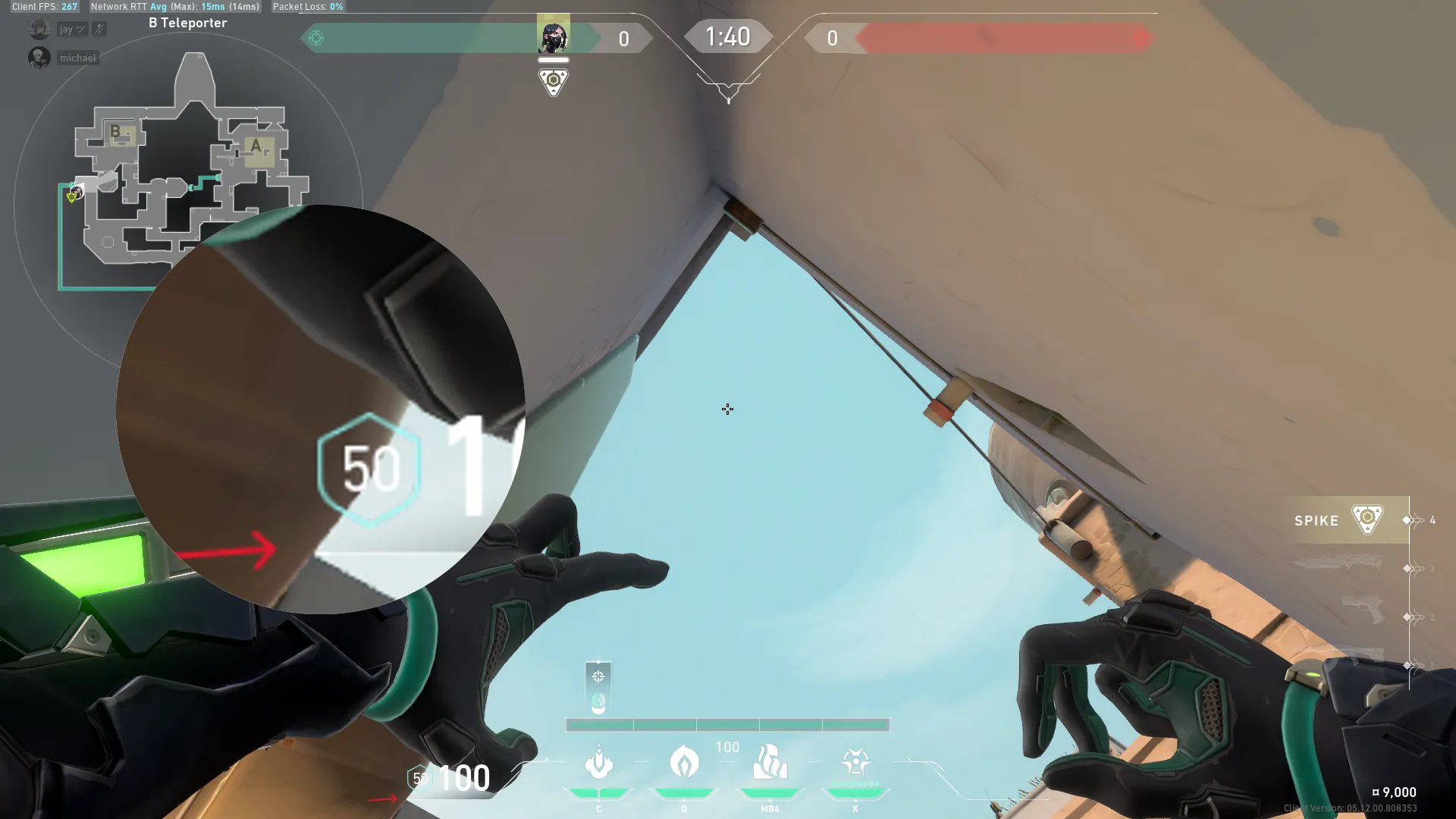 Viper Snake Bite on Bind Defense Site B — step 2 of 6: Aim — line up the shot