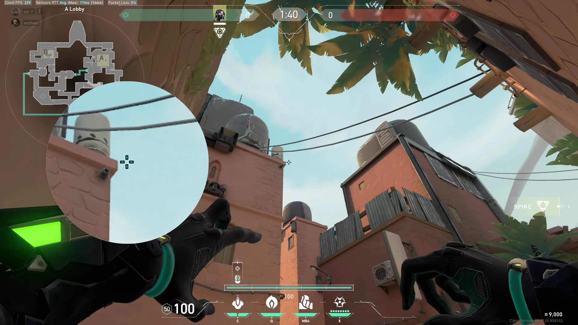 Viper Snake Bite on Bind Defense Site B — step 5 of 6: Aim — line up the shot