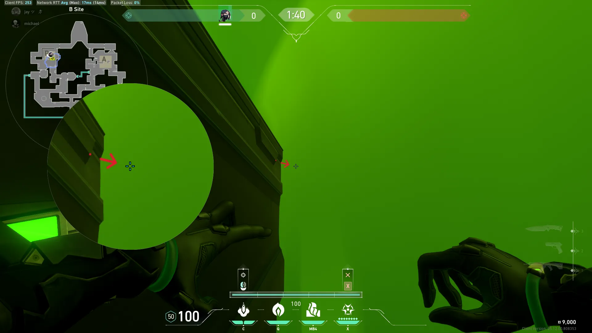 Viper Snake Bite on Bind Defense Site B — step 5 of 6: Aim — line up the shot