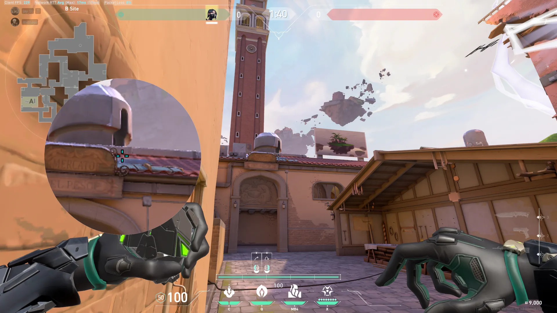 Viper Poison Cloud on Ascent Attack Site B — step 2 of 5: Aim — line up the shot