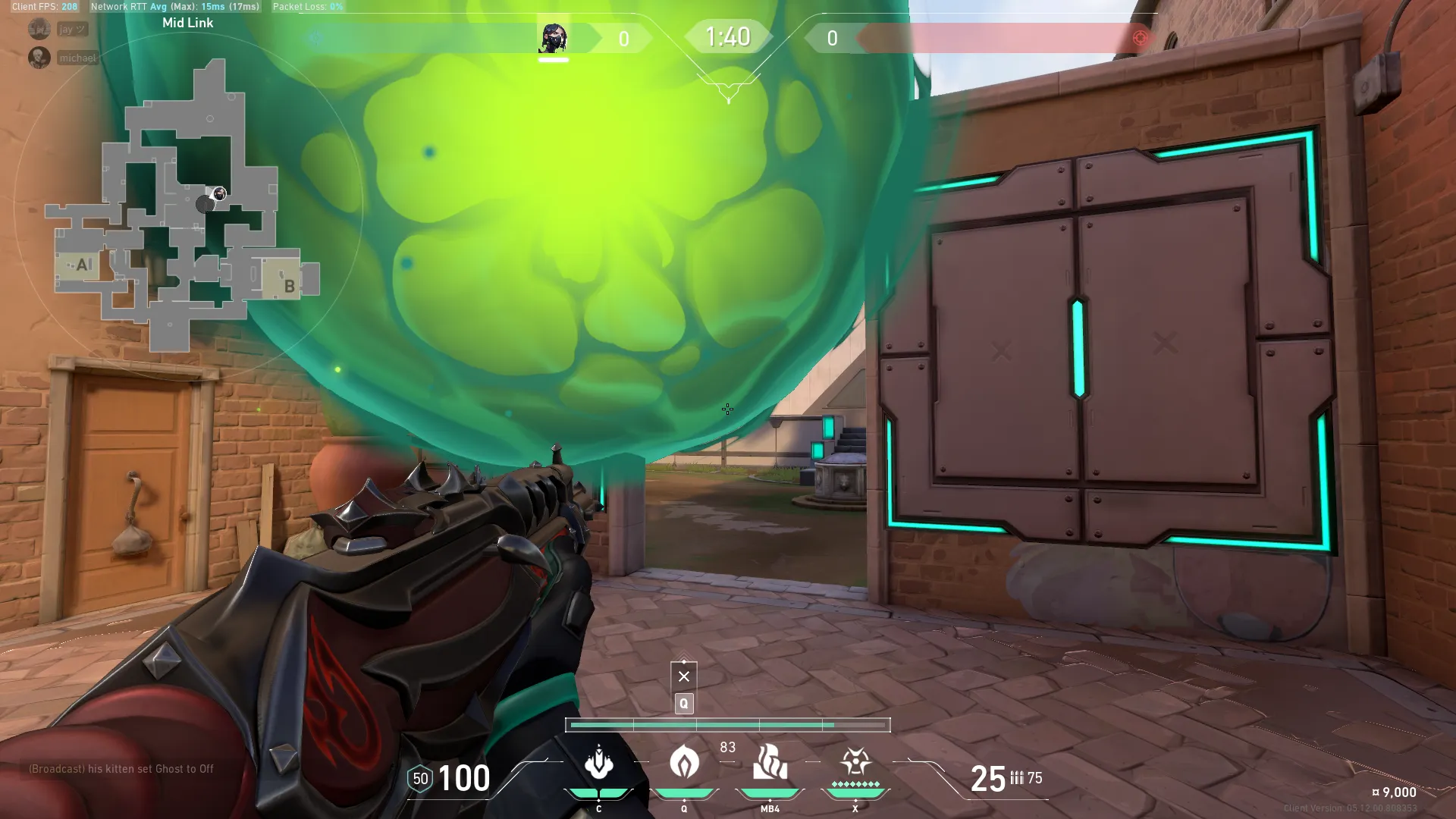 Viper Poison Cloud on Ascent Attack Mid — step 3 of 4: Aim — line up the shot