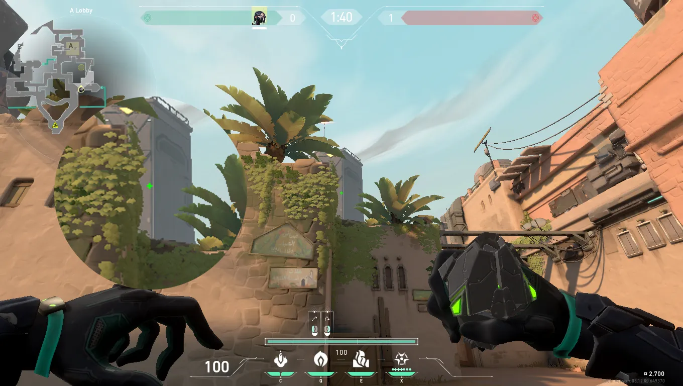Viper Poison Cloud on Bind Attack Site A — step 2 of 3: Aim — line up the shot
