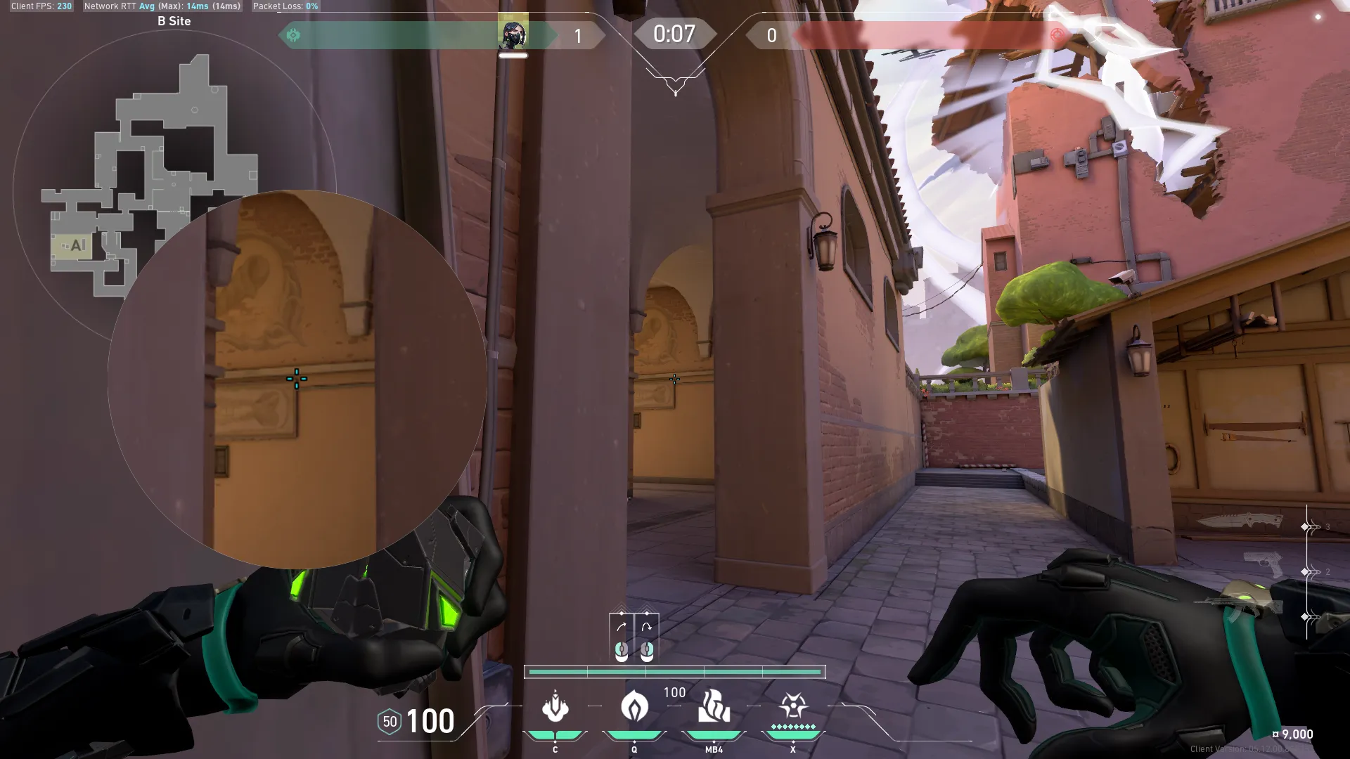 Viper Poison Cloud on Ascent Attack Site B — step 2 of 4: Aim — line up the shot